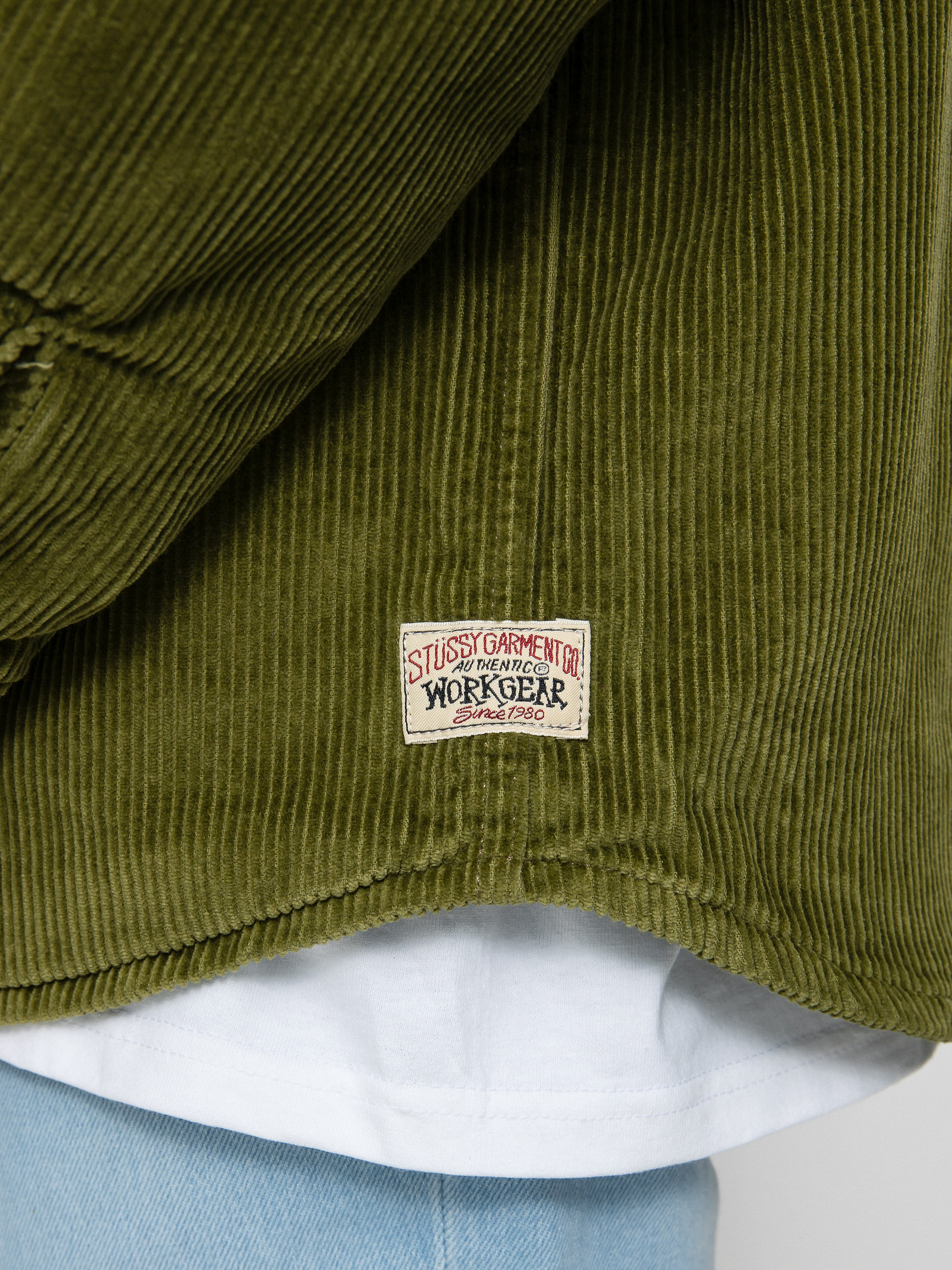 Stussy Cord Quilted Overshirt Jacket - green (olive)
