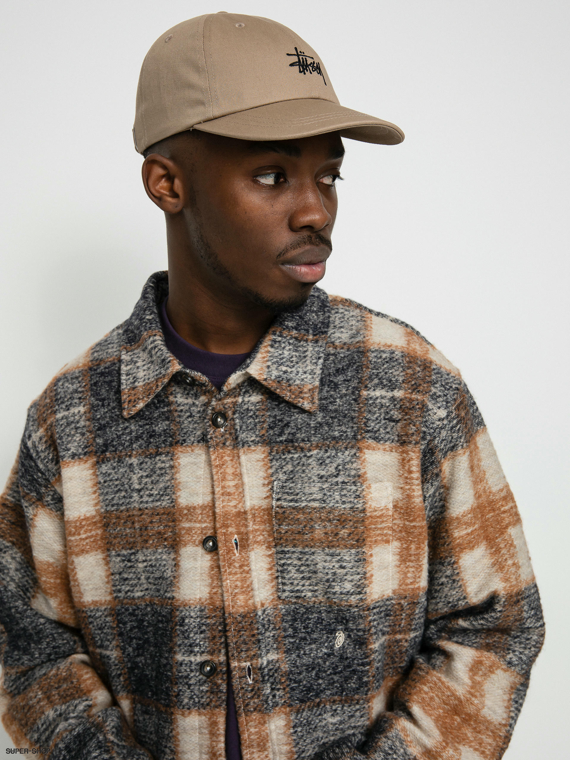 Stussy Plaid Knit Shirt (navy)