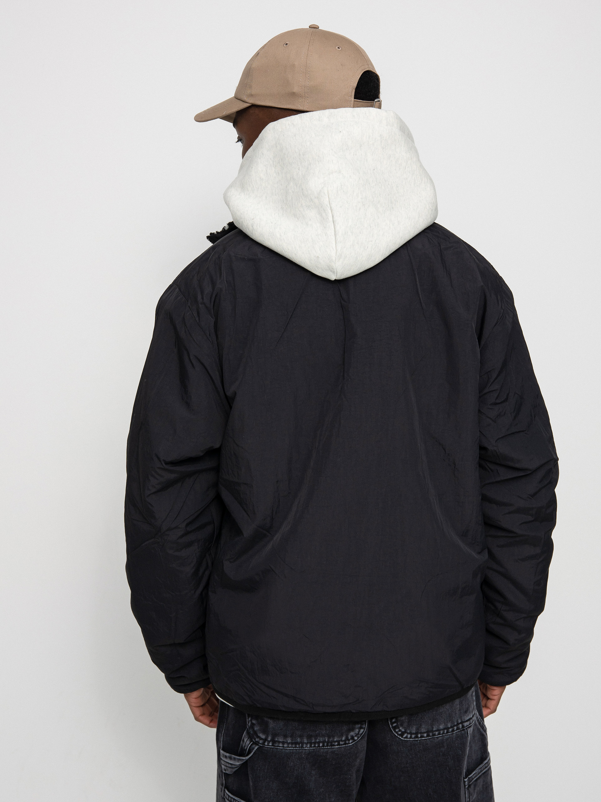 Stussy Dragon Sherpa Jacket - white, black (black)