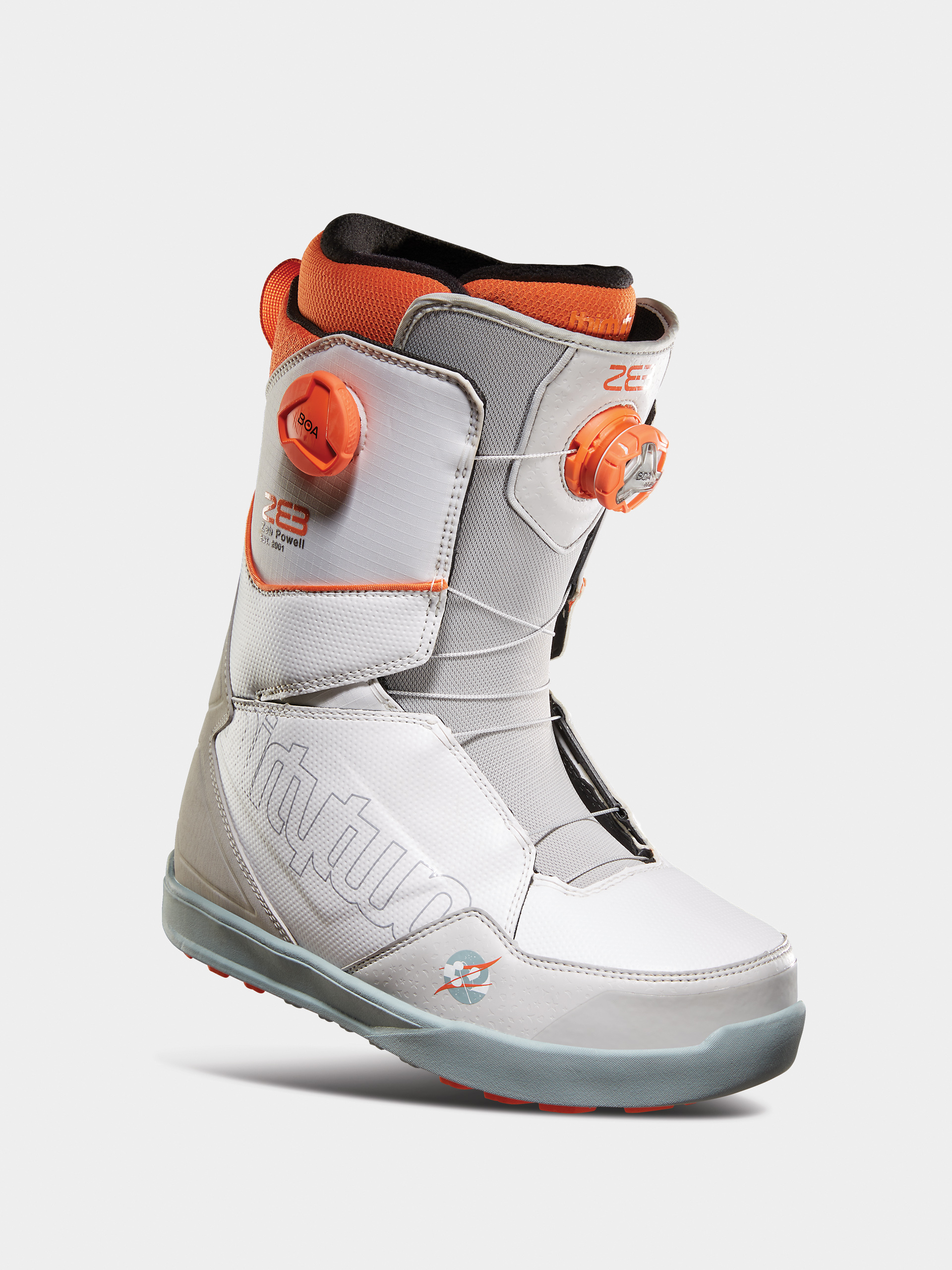 Herren ThirtyTwo Lashed Double Boa Powell Snowboar schuhe (grey/white/orange)