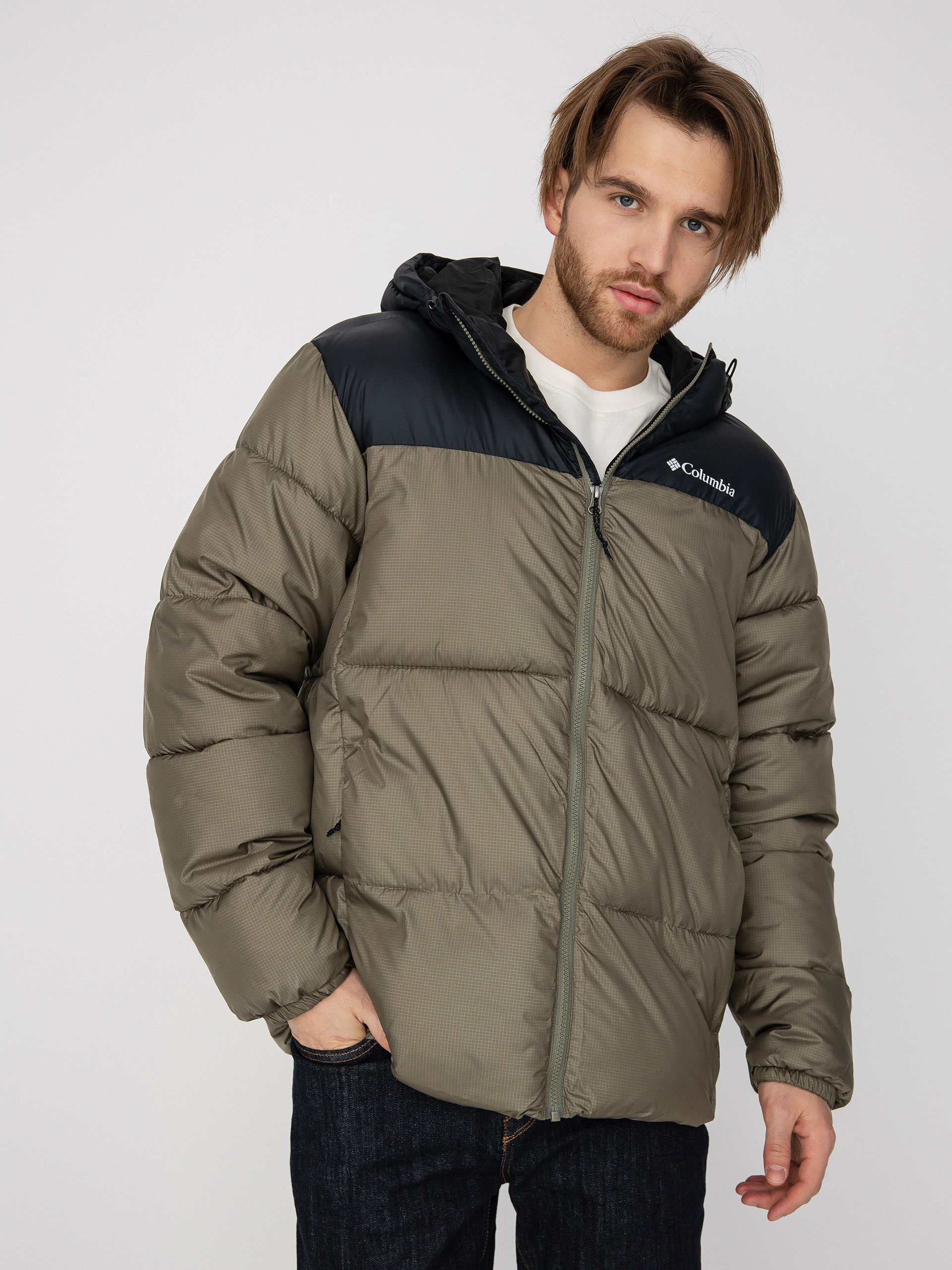 Columbia Puffect Hooded Jacket (stone green bl)