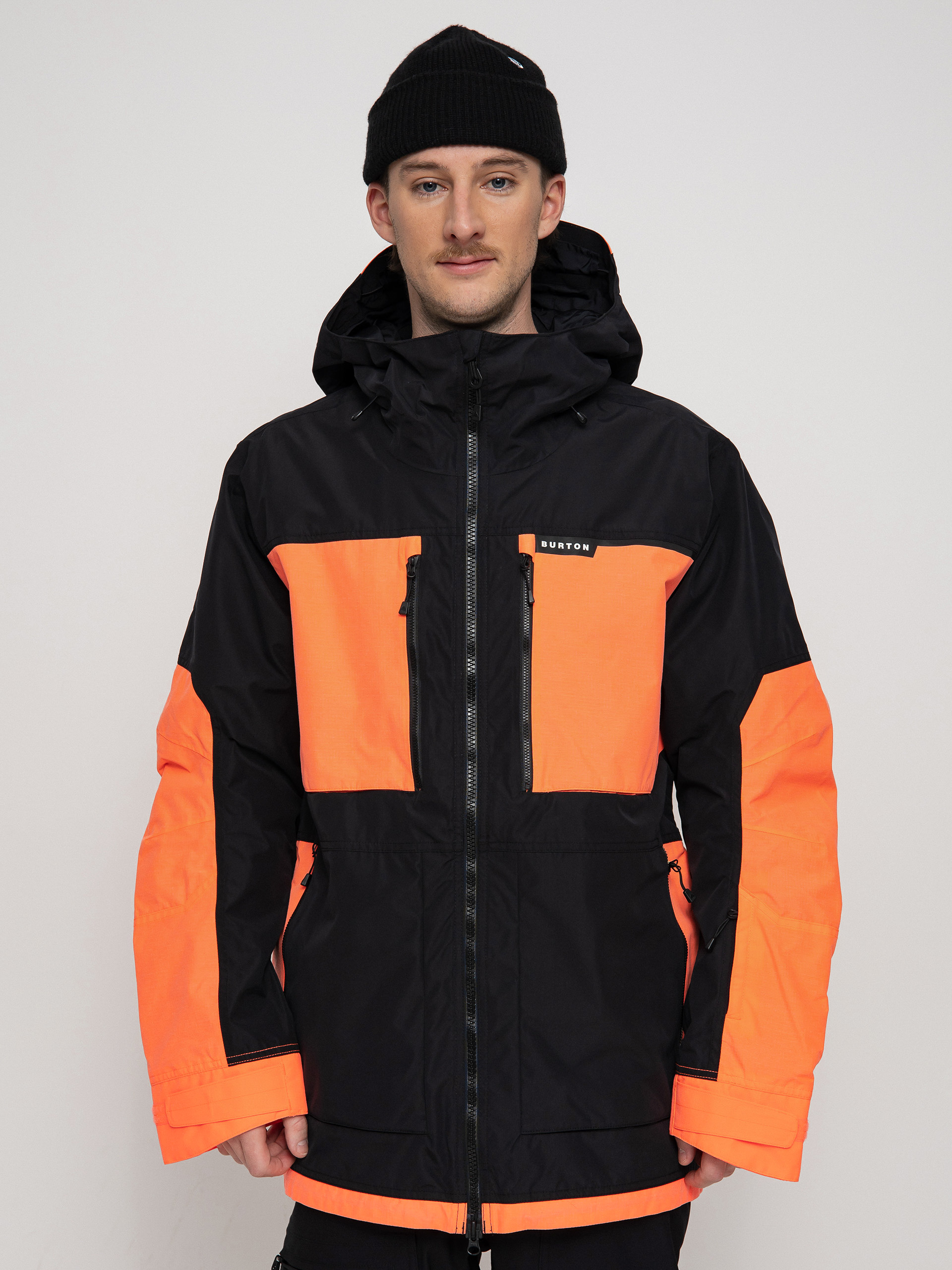 Mens Burton Frostner Snowboard jacket (true black/tetra orange)