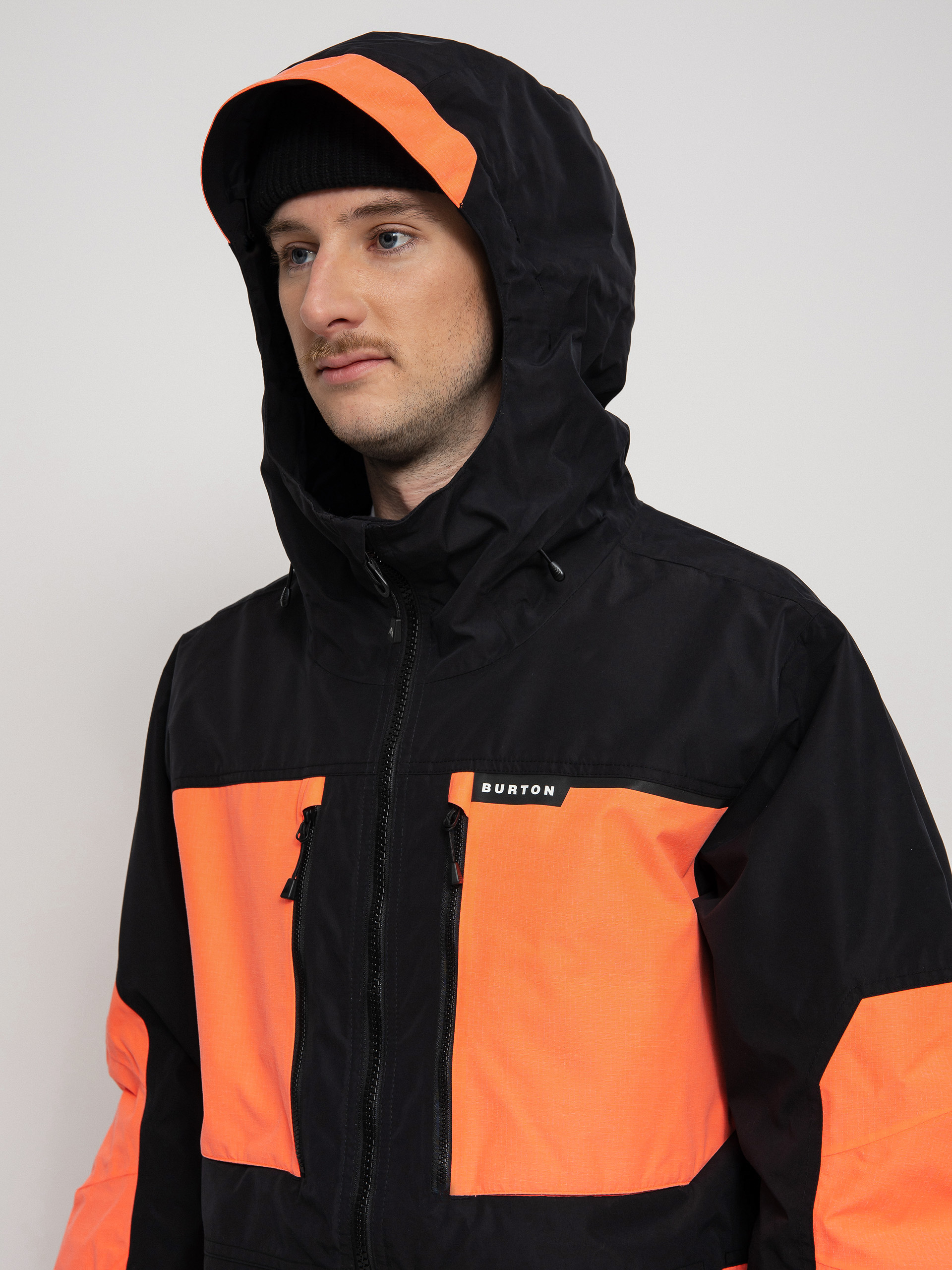 Mens Burton Frostner Snowboard jacket (true black/tetra orange)
