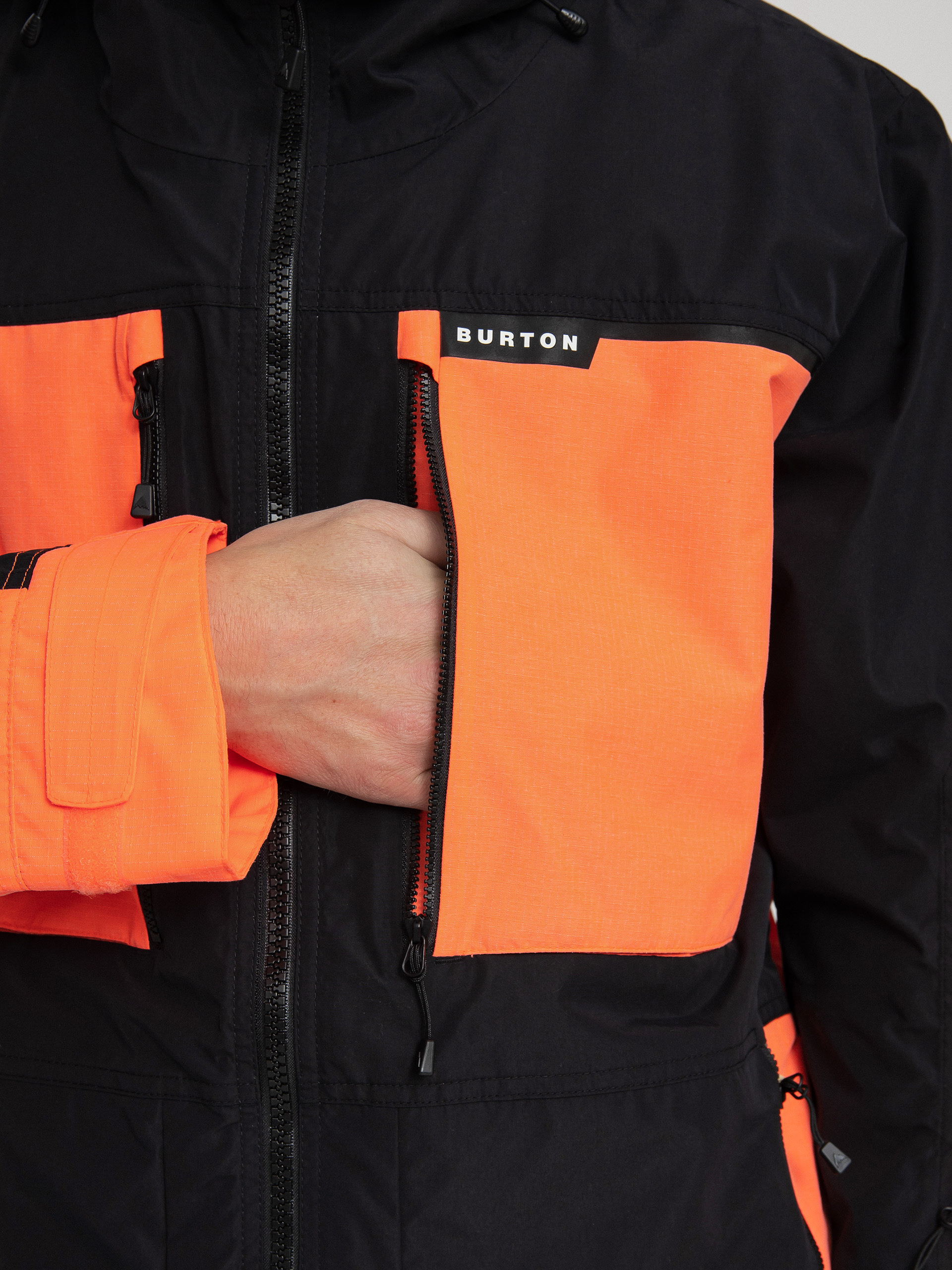 Mens Burton Frostner Snowboard jacket (true black/tetra orange)