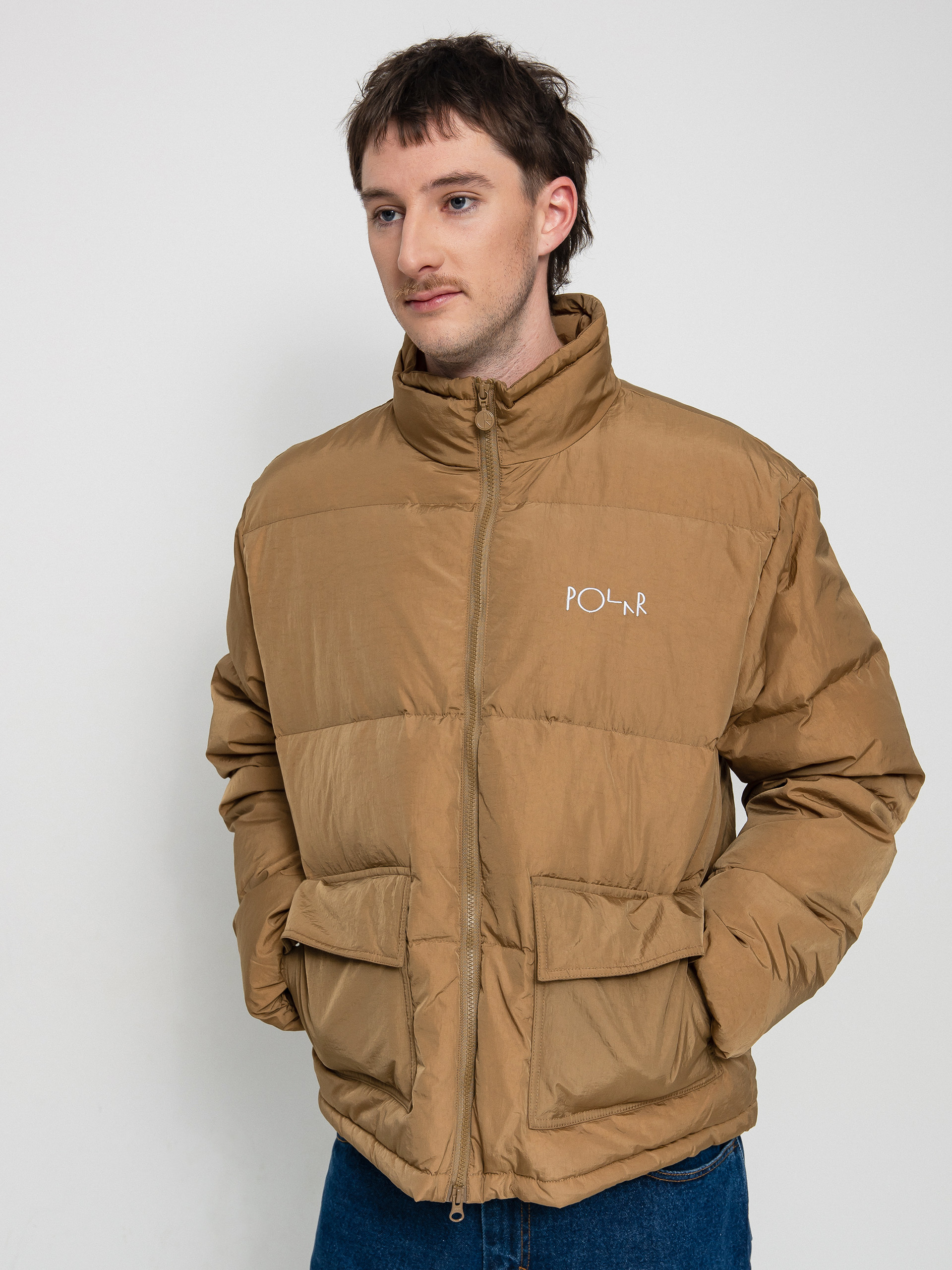 Polar Skate Pocket Puffer Jacket (antique gold)