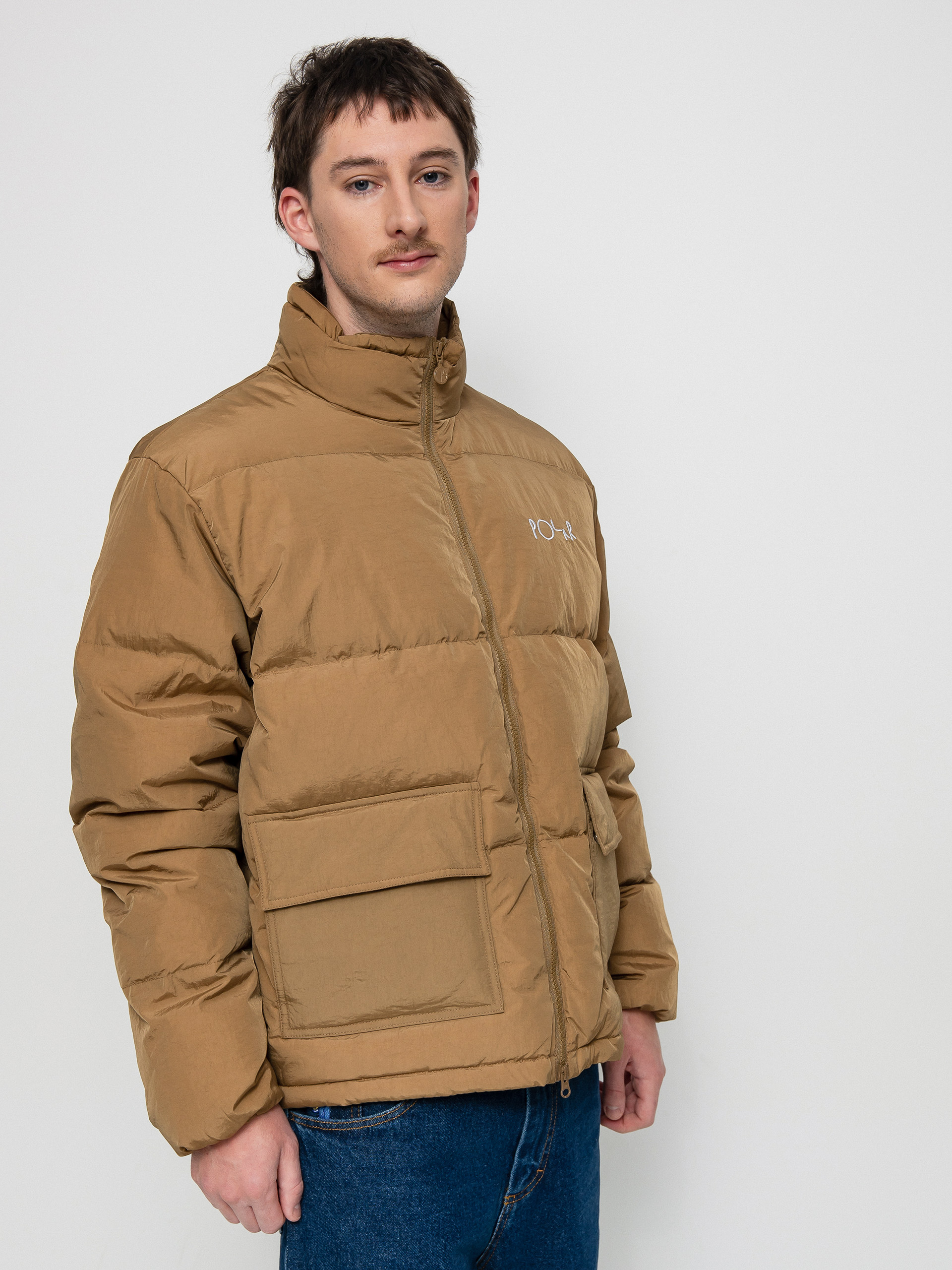 Polar Skate Pocket Puffer Jacket - brown (antique gold)