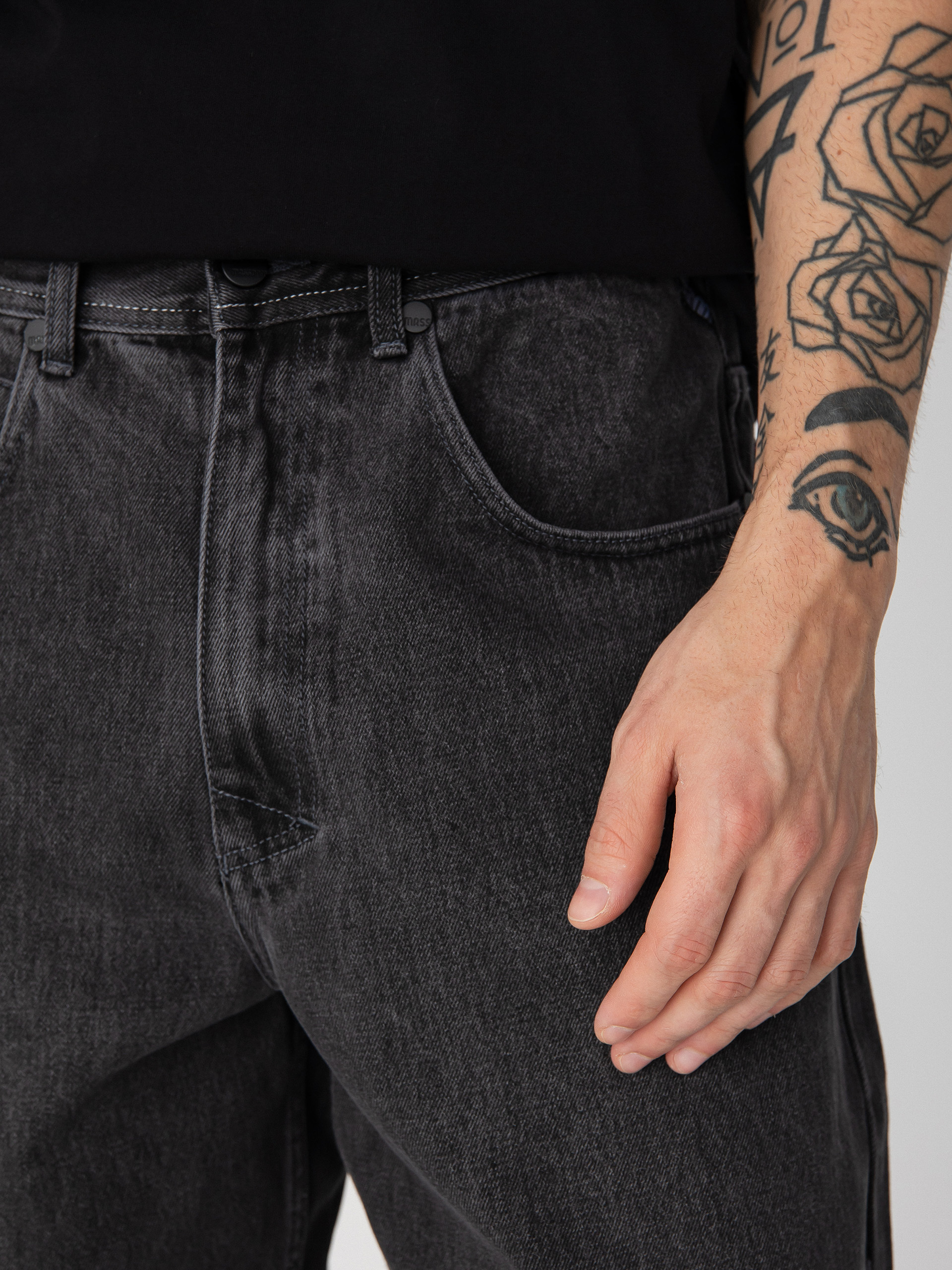 MassDnm Craft Jeans Baggy Fit Pants (black washed)