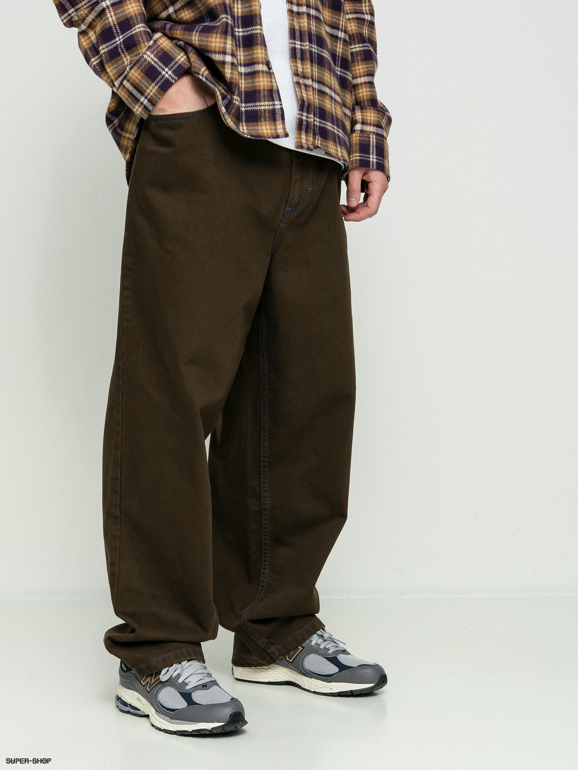 販売安い polar skate big boy BROWN/BLUE - パンツ