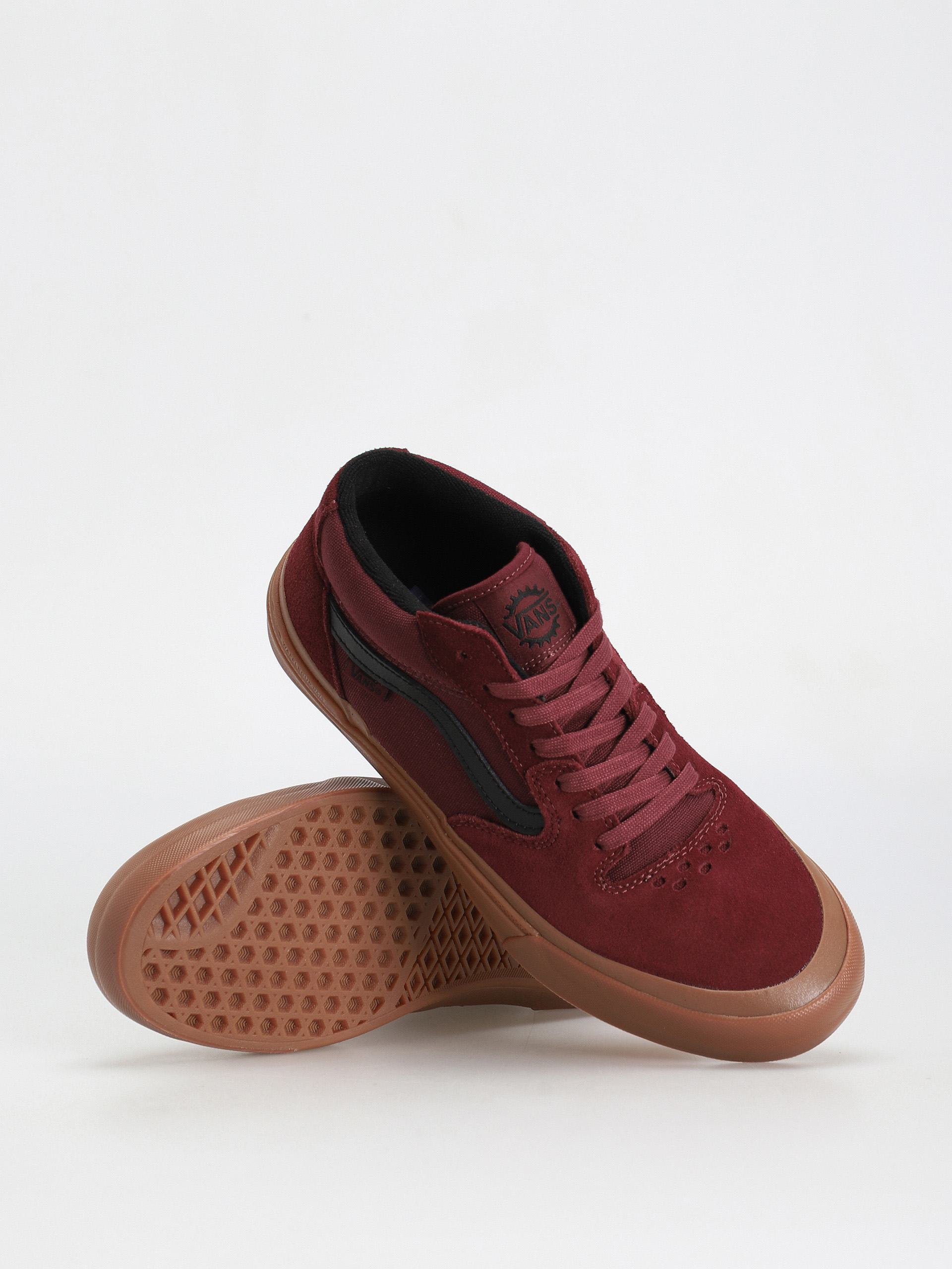 Red Vans Vans Skate Hi Maroon Vans Sk8 Hi Vans Gum Sole Maroon AB