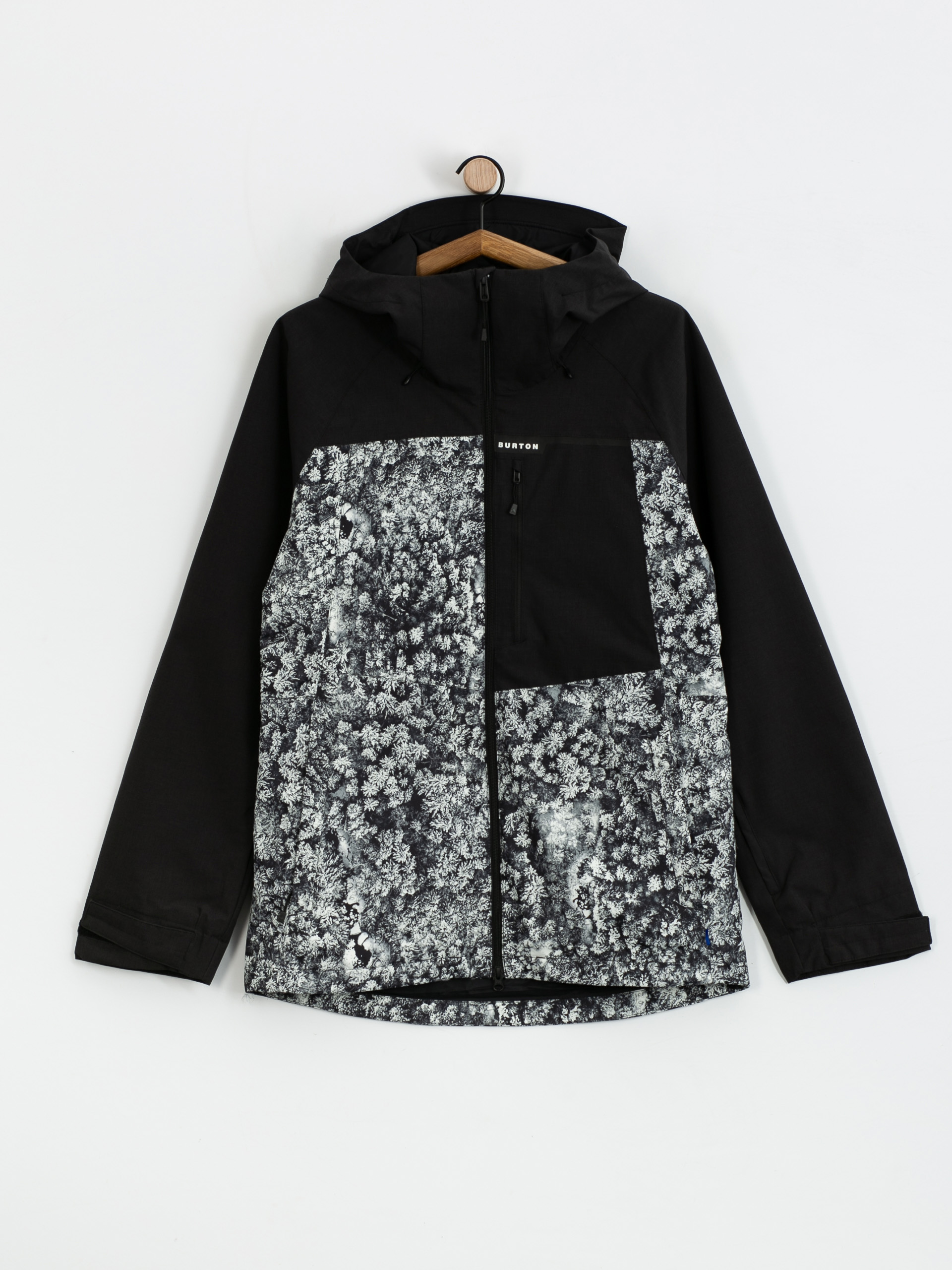 Mens Burton Lodgepole Snowboard jacket (true black/aerial pines)