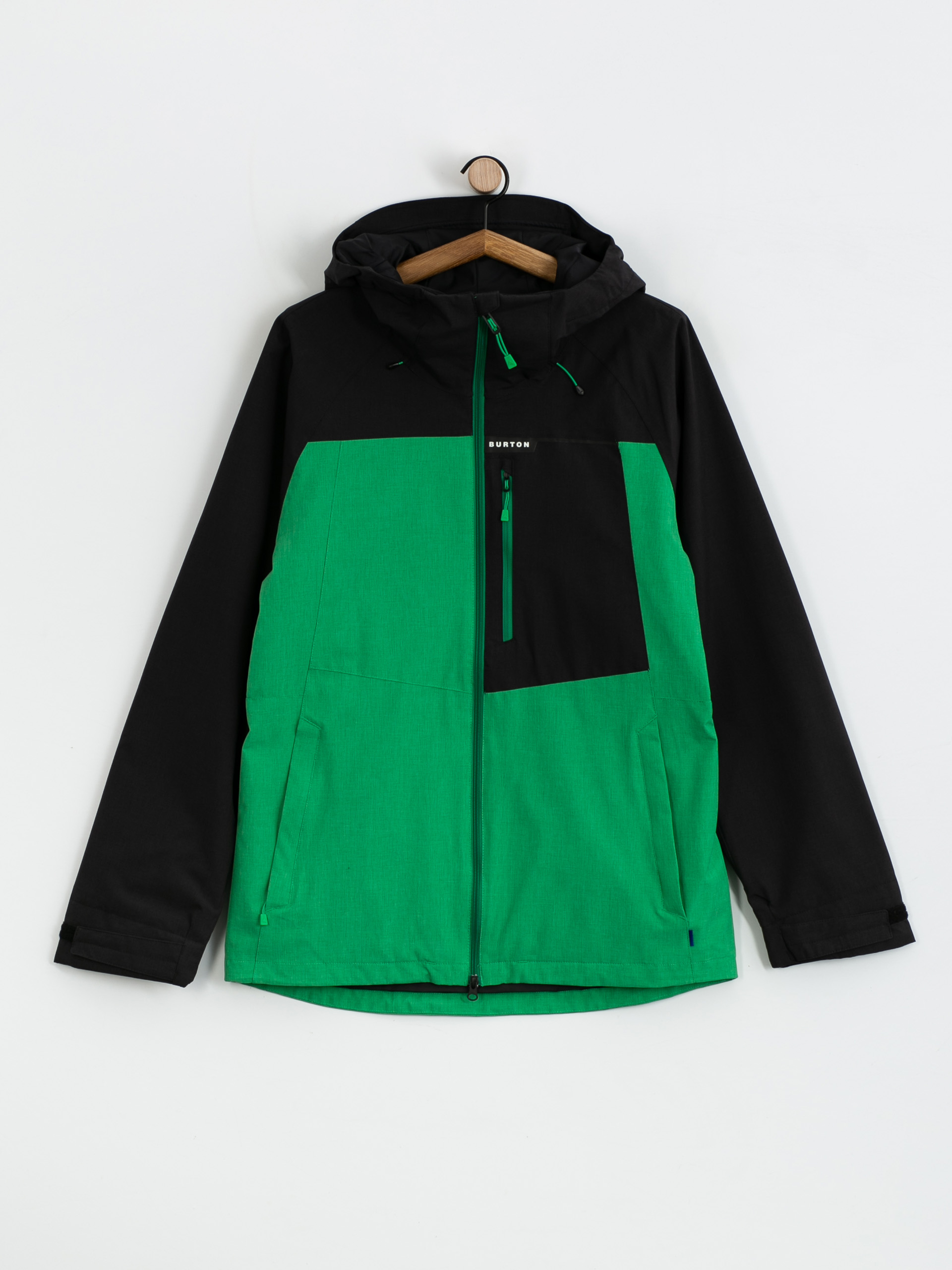 Mens Burton Lodgepole Snowboard jacket (true black/clover green)