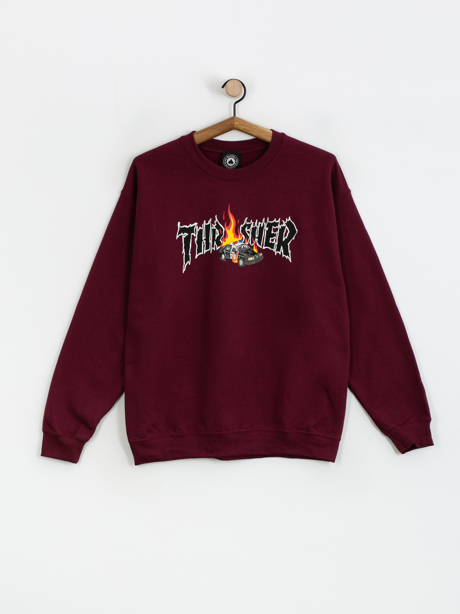 Thrasher Cop Car Crew Sweatshirt (maroon)