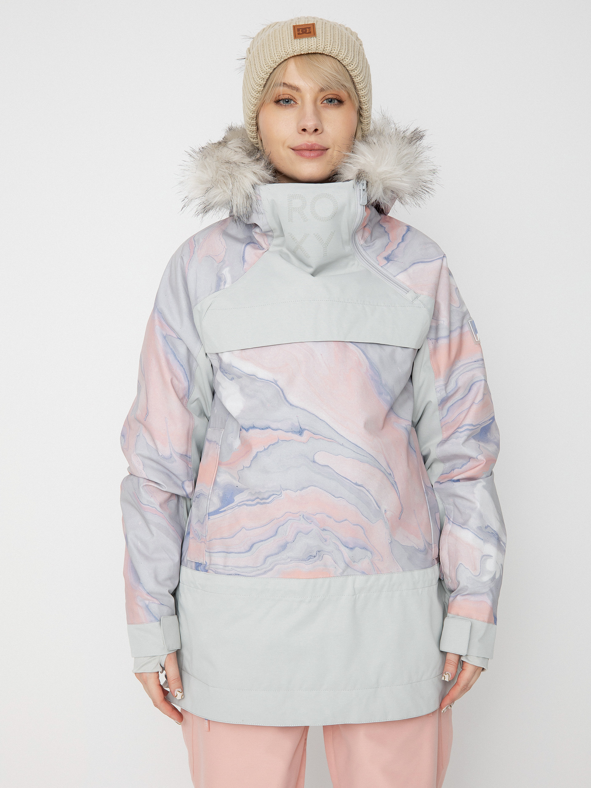 Roxy Chloe Kim Overhead Snowboard jacket Wmn grey gray violet marble