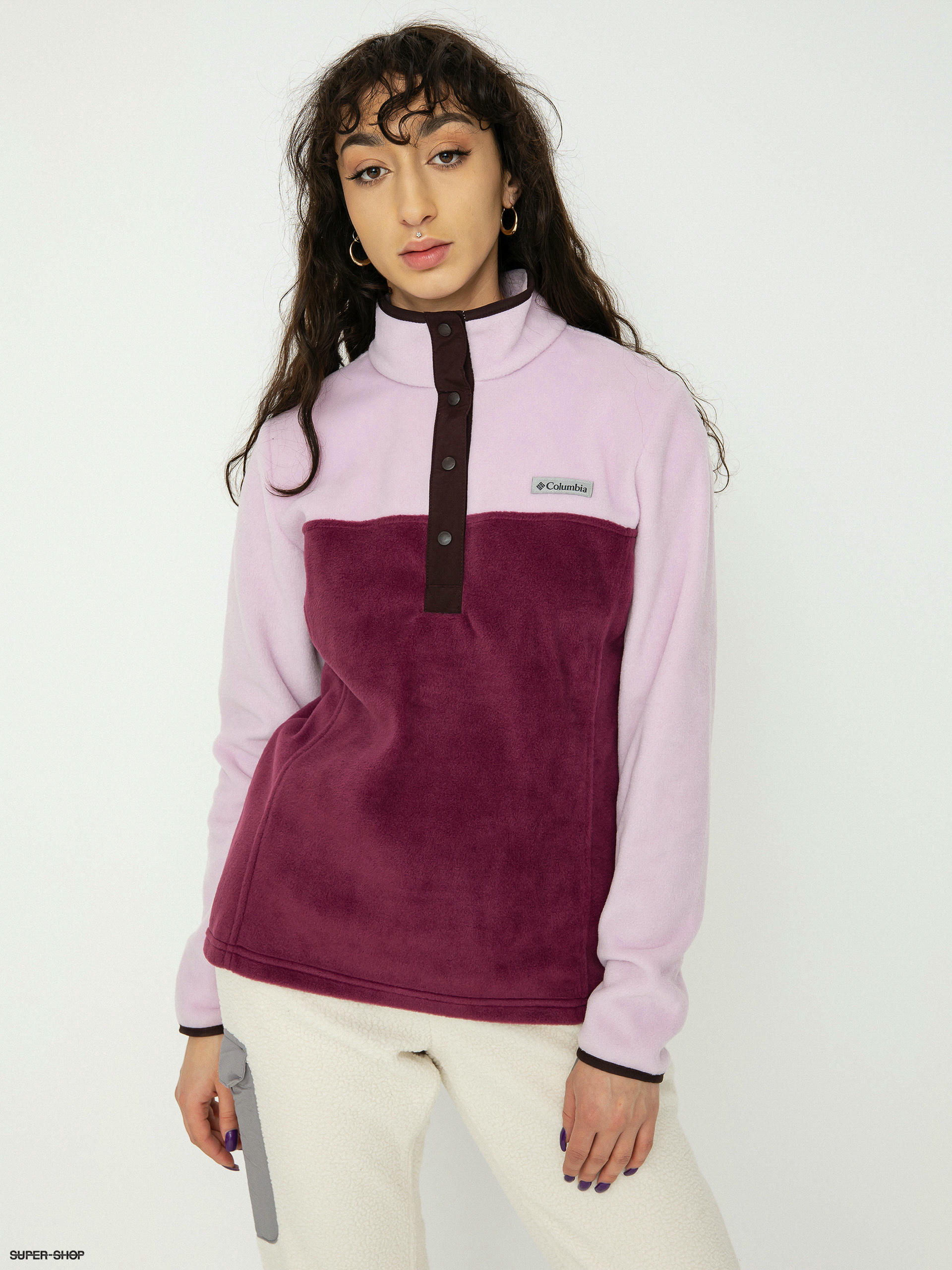 Womens Columbia Benton Springs 1/2 Snap Pullover Fleece (marionberry au)