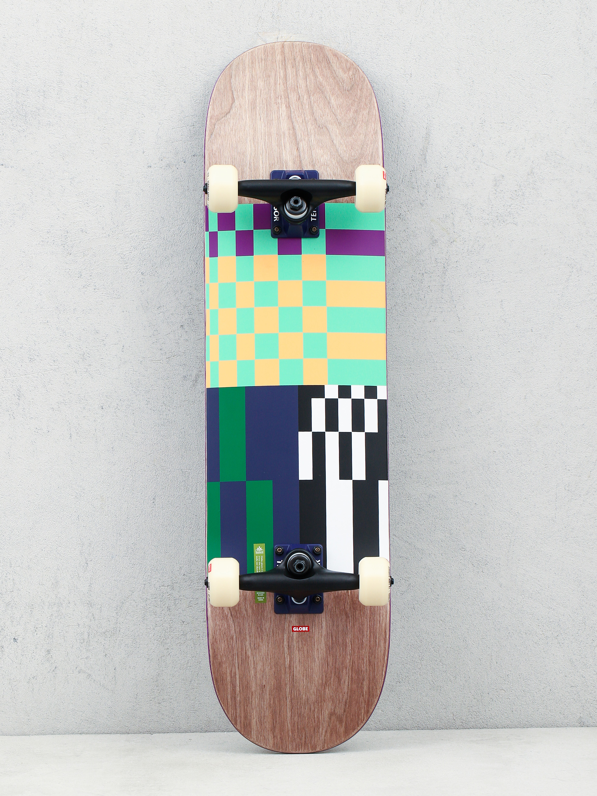 Globe G2 Check Please Skateboard (dark maple/grunge)