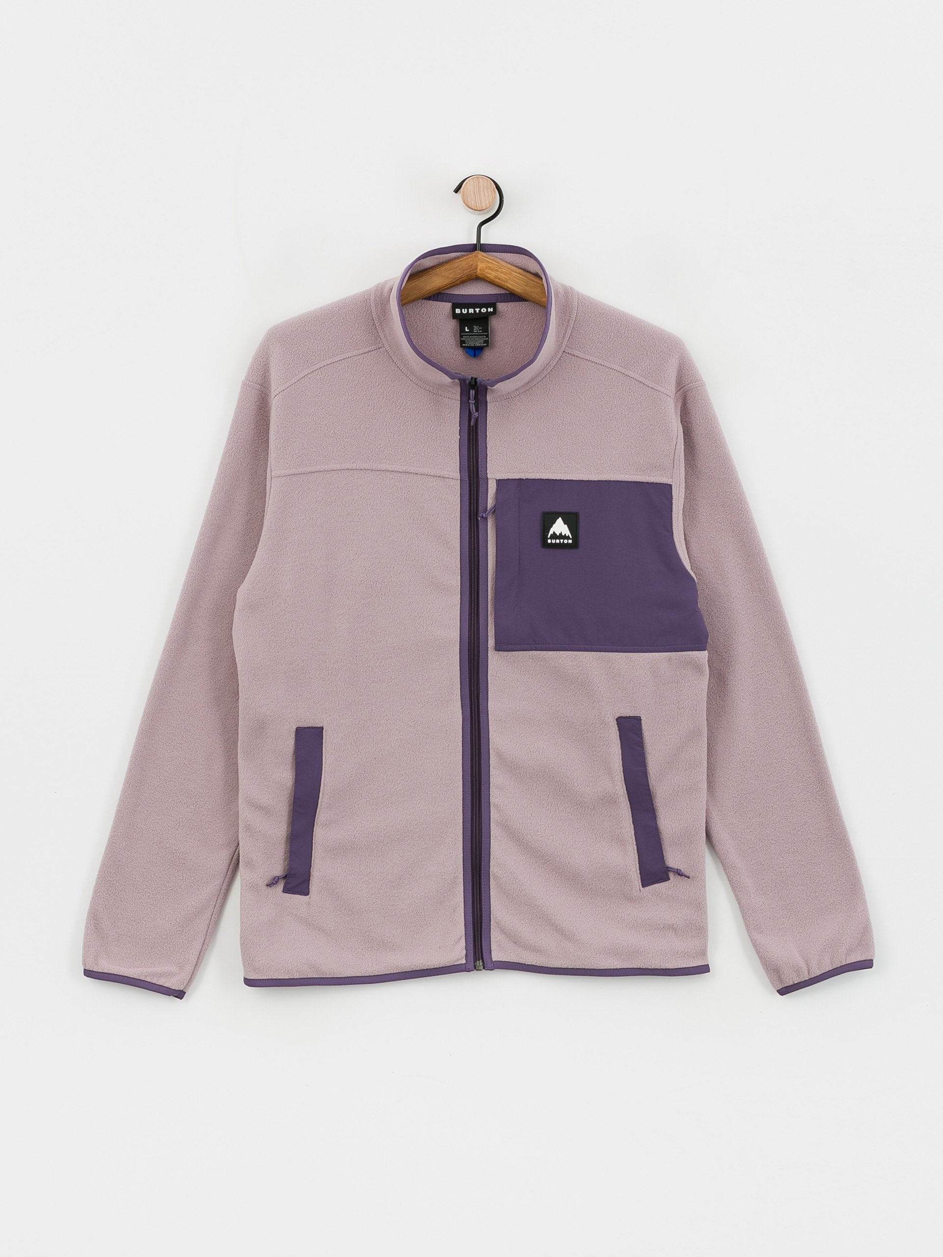 Mens Burton Hearth Full Zip Fleece  (elderberry/violet halo)