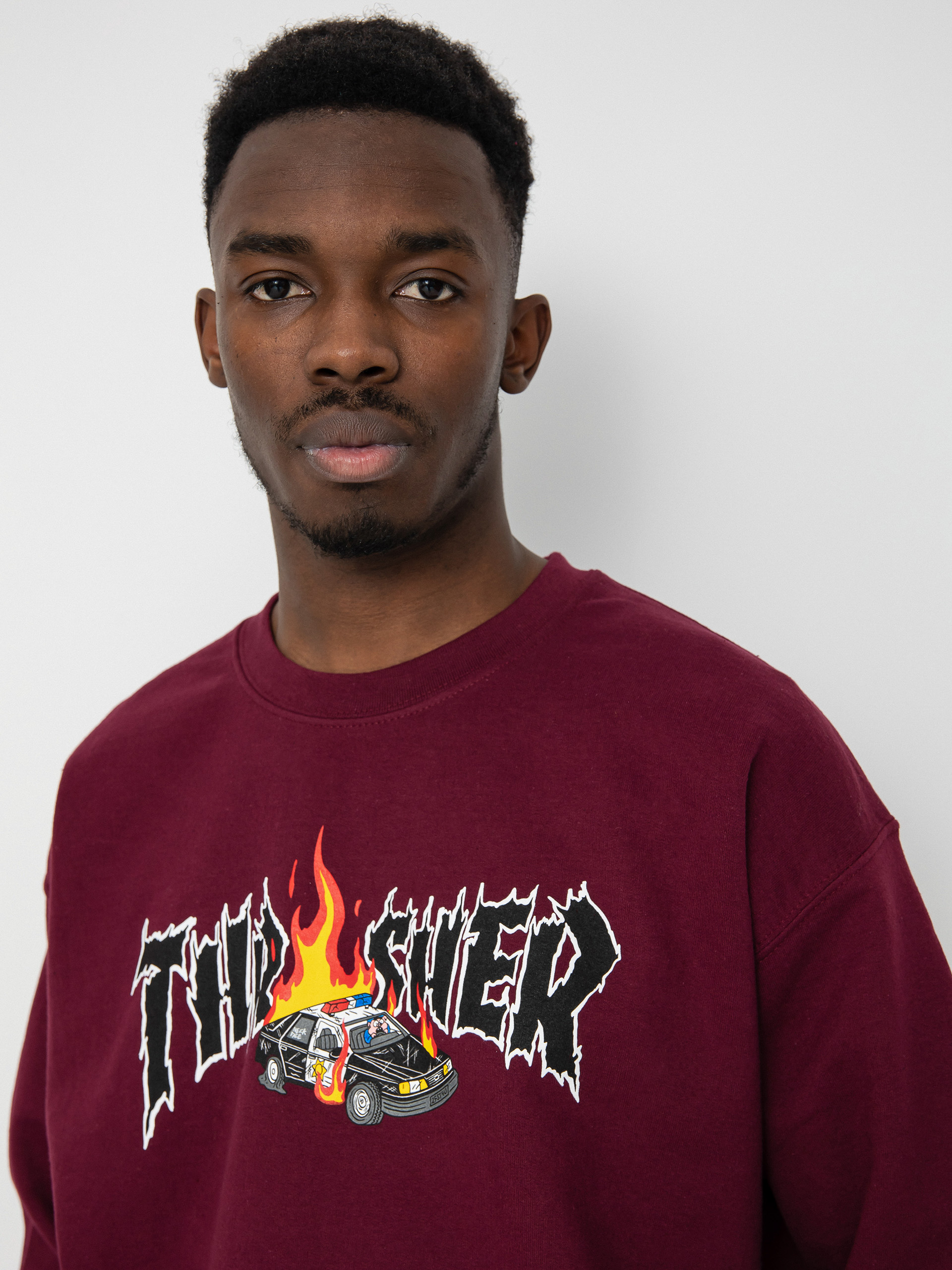 Thrasher Cop Car Crew Sweatshirt (maroon)