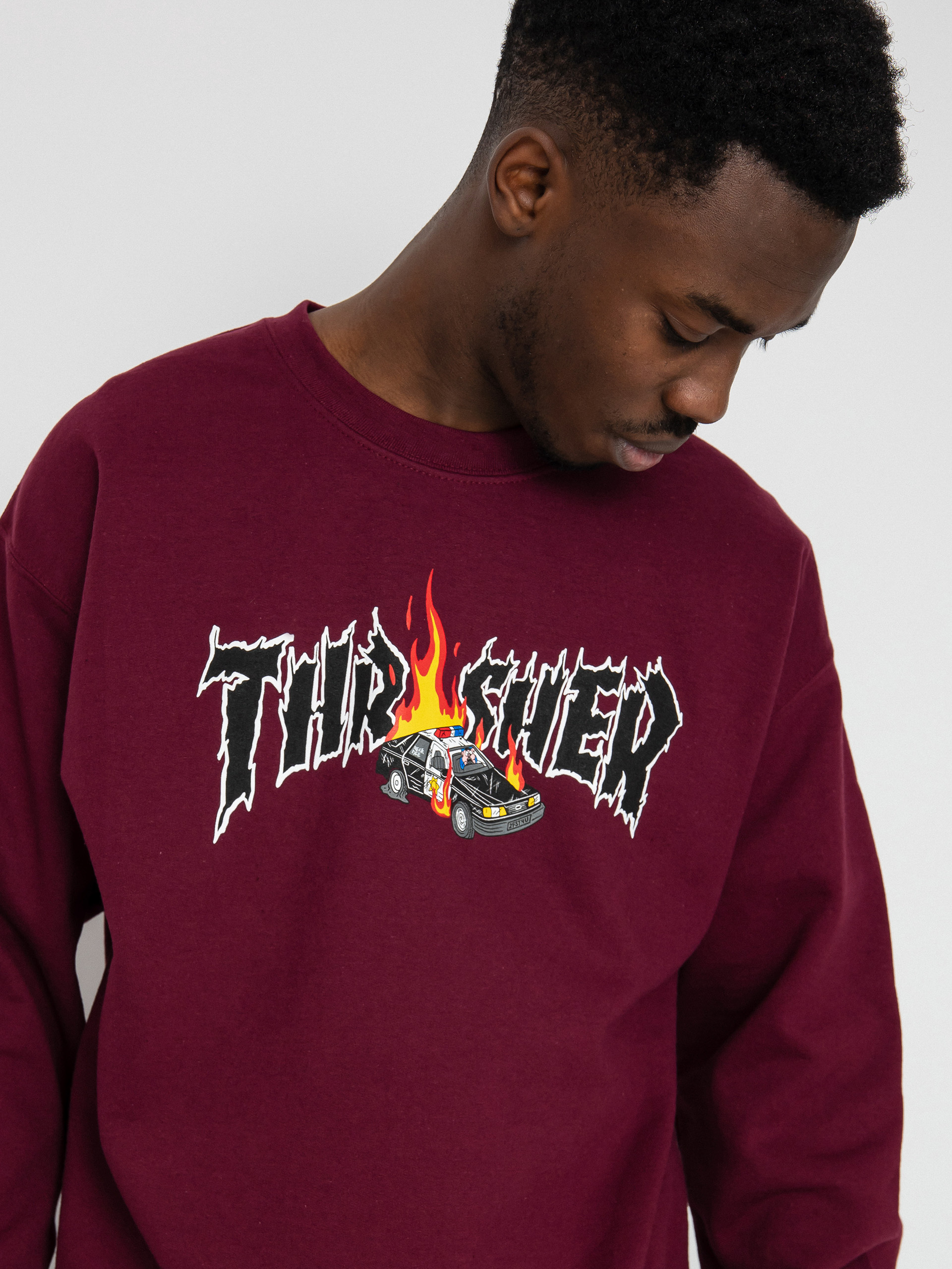 Thrasher Cop Car Crew Sweatshirt (maroon)