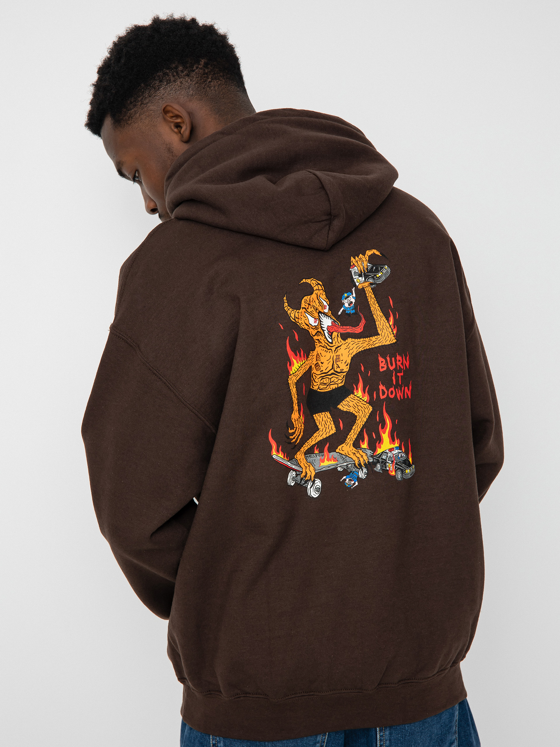 Thrasher Burn It Down HD Hoodie (dark chocolate)