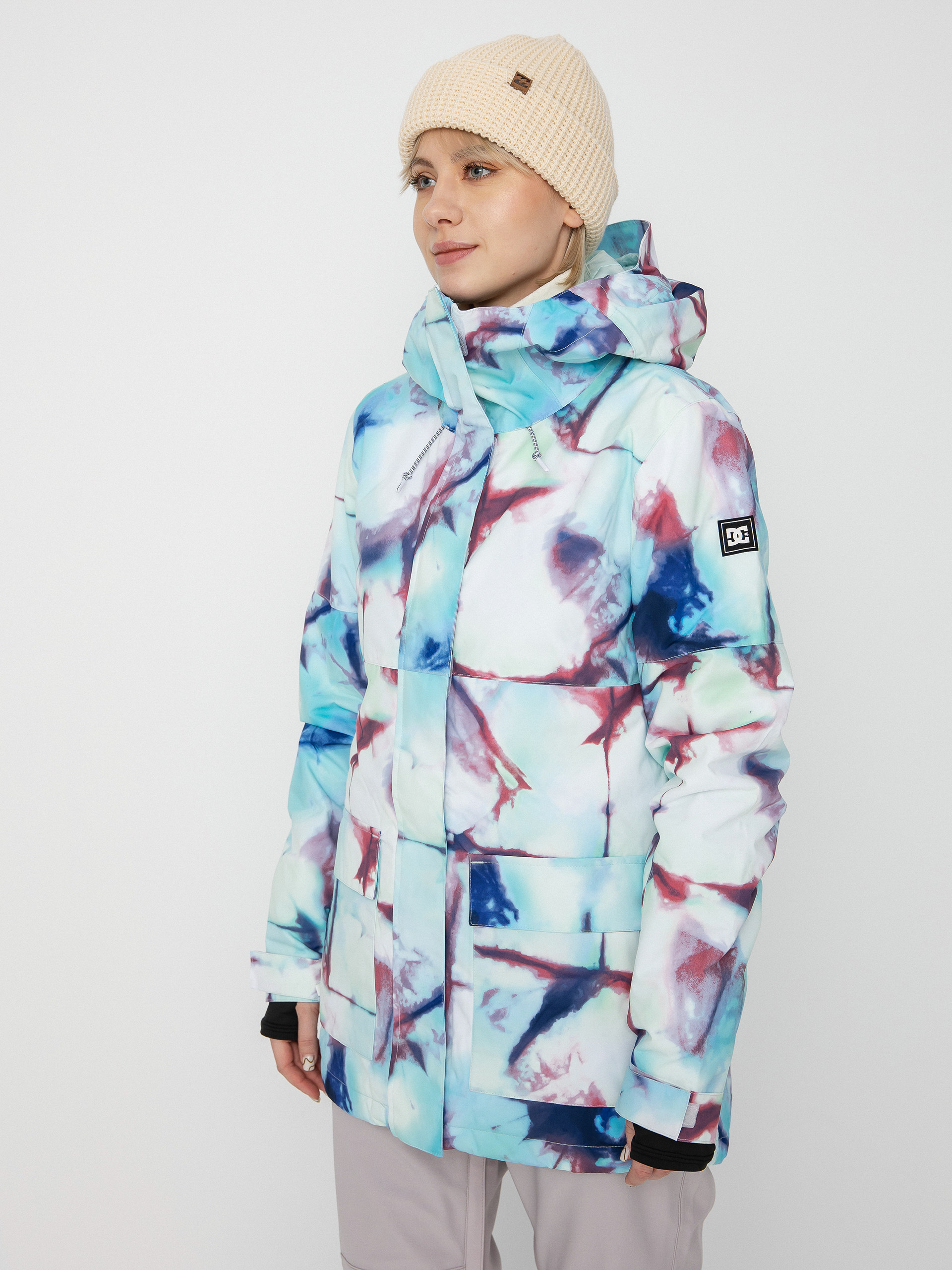 DC Cruiser Snowboard jacket Wmn white, blue (iridescent)