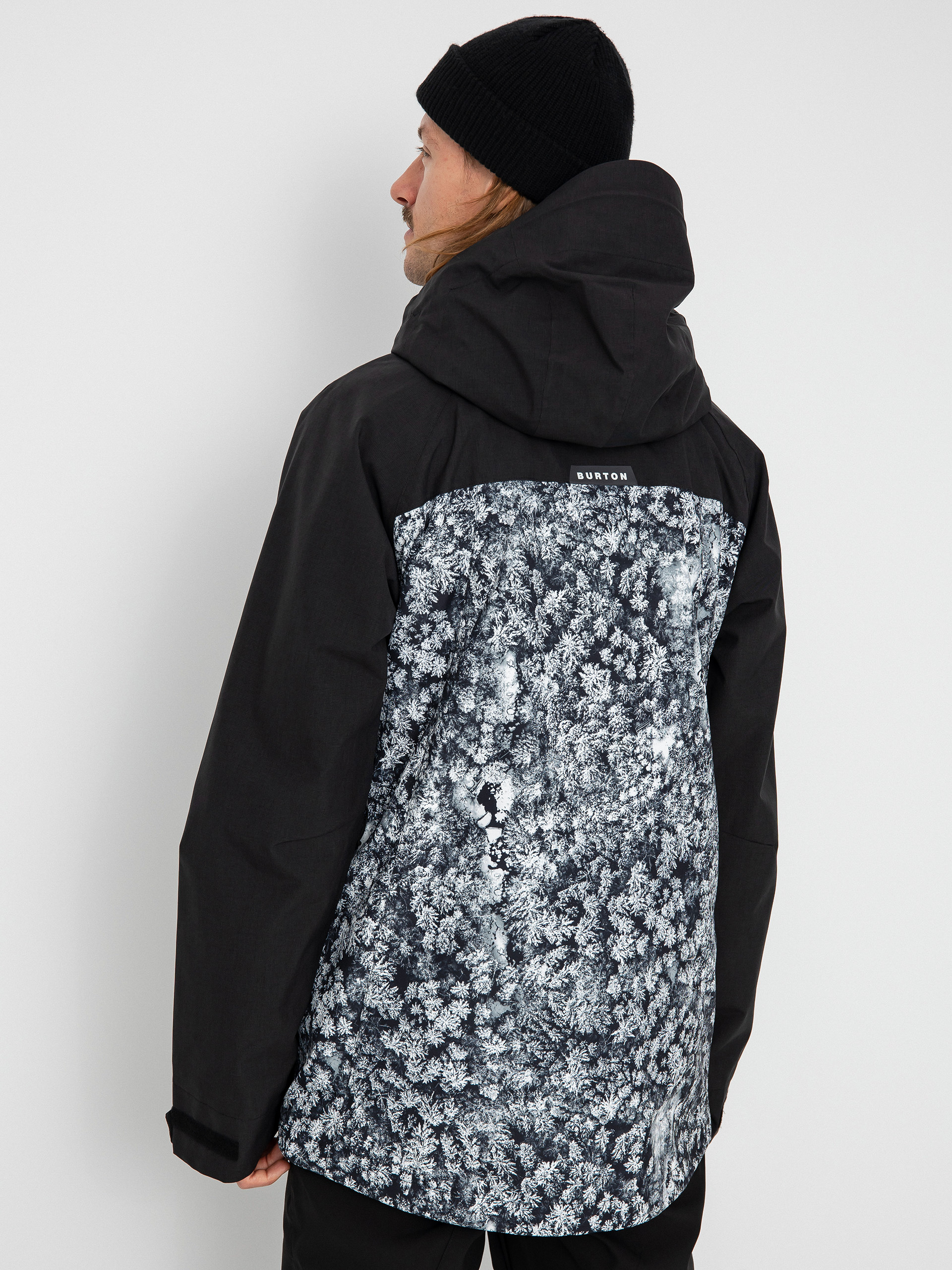 Mens Burton Lodgepole Snowboard jacket (true black/aerial pines)