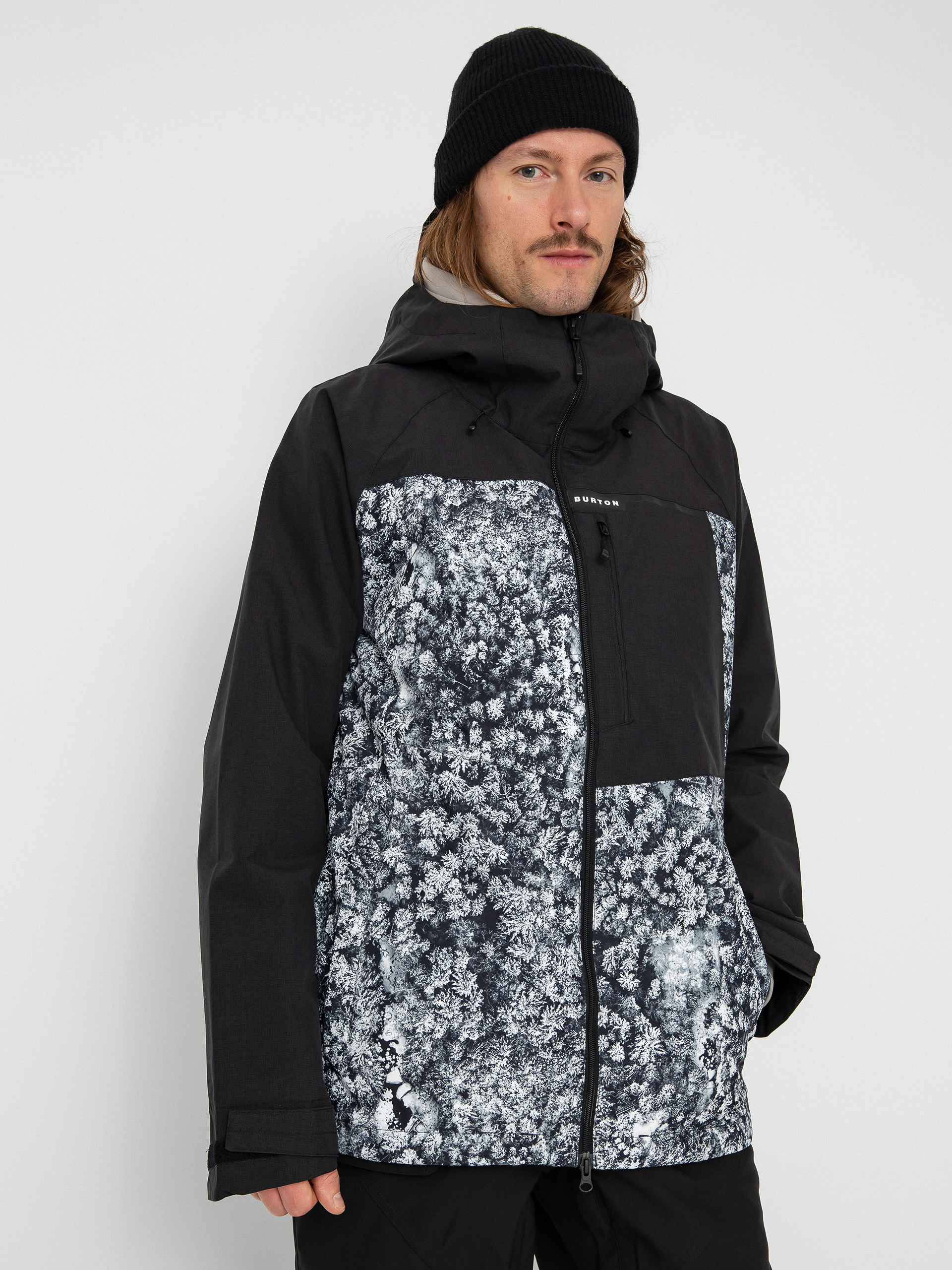 Mens Burton Lodgepole Snowboard jacket (true black/aerial pines)