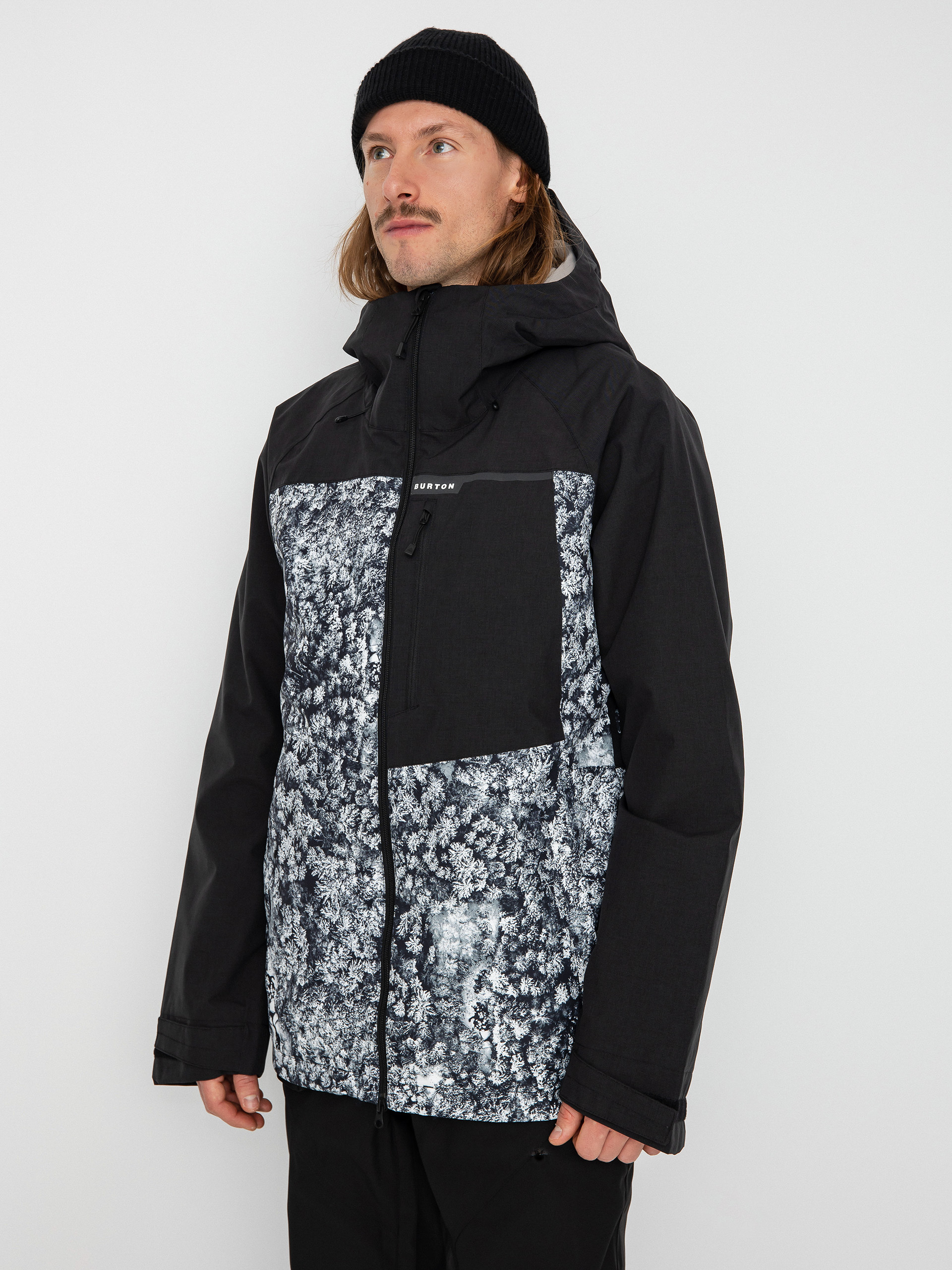 Mens Burton Lodgepole Snowboard jacket (true black/aerial pines)