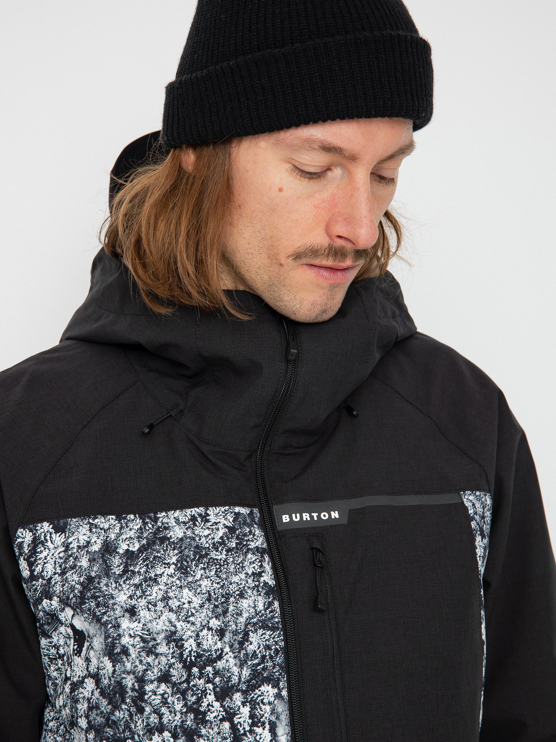 Mens Burton Lodgepole Snowboard jacket (true black/aerial pines)
