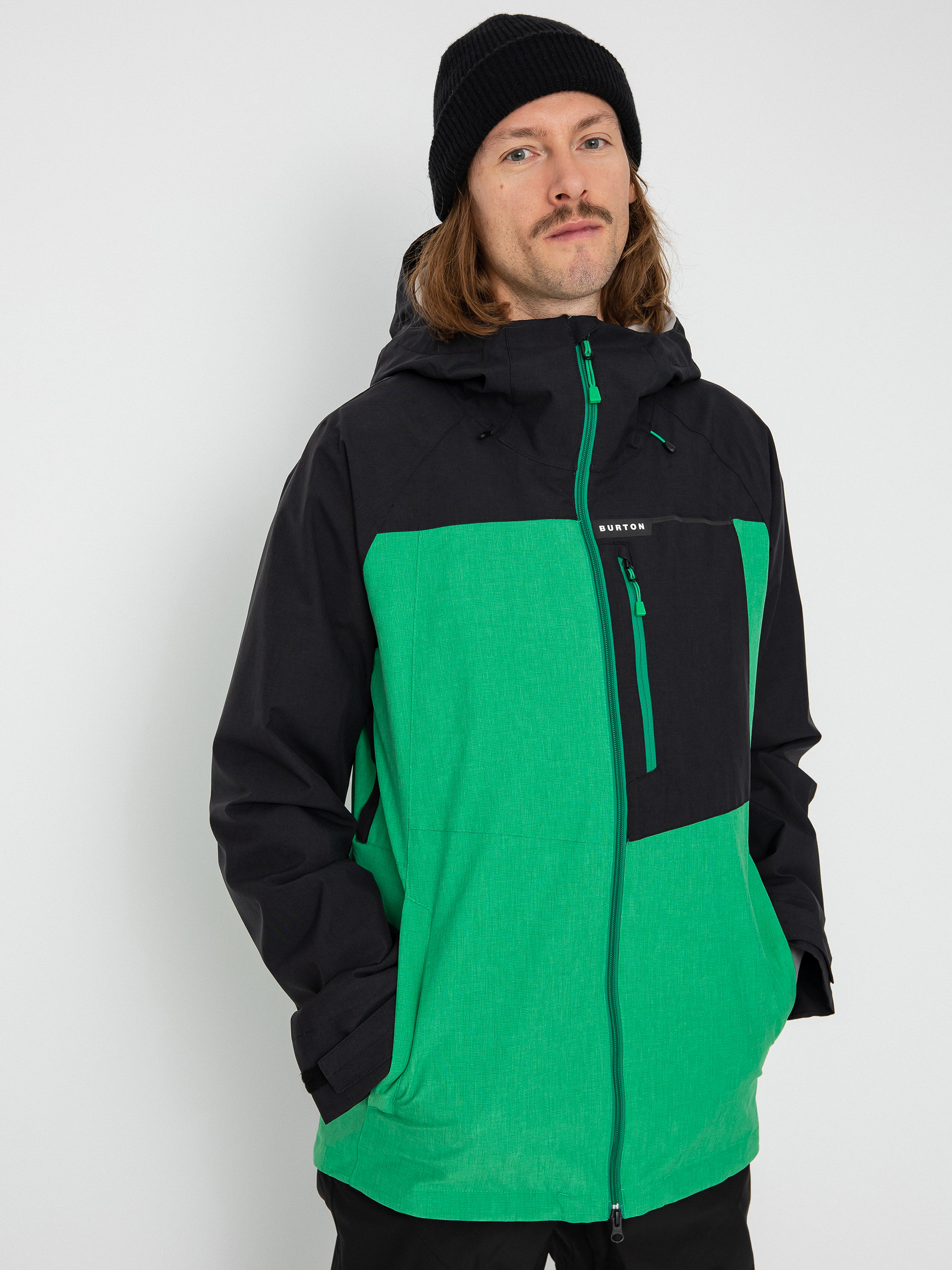 Mens Burton Lodgepole Snowboard jacket (true black/clover green)