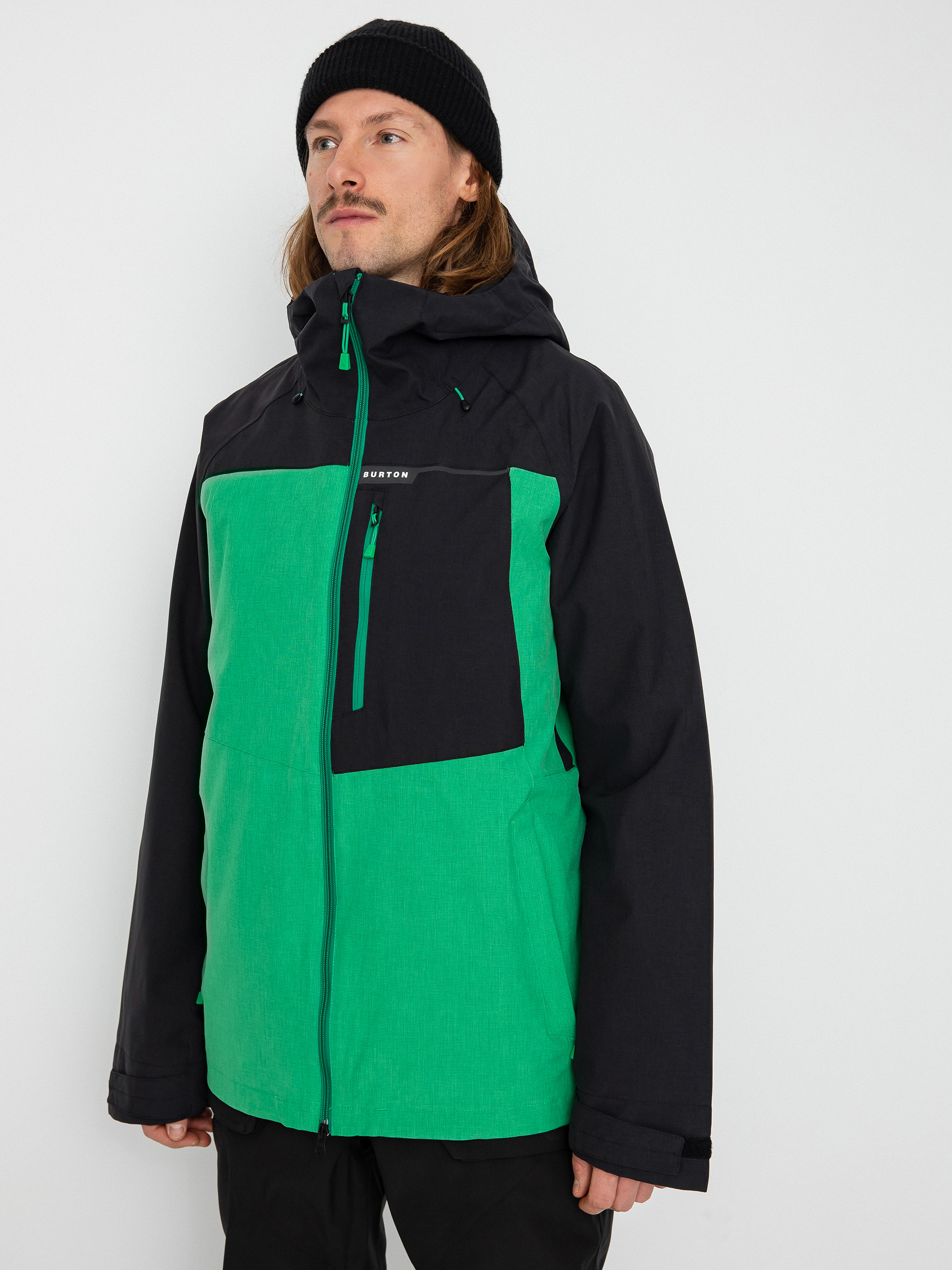 Mens Burton Lodgepole Snowboard jacket (true black/clover green)