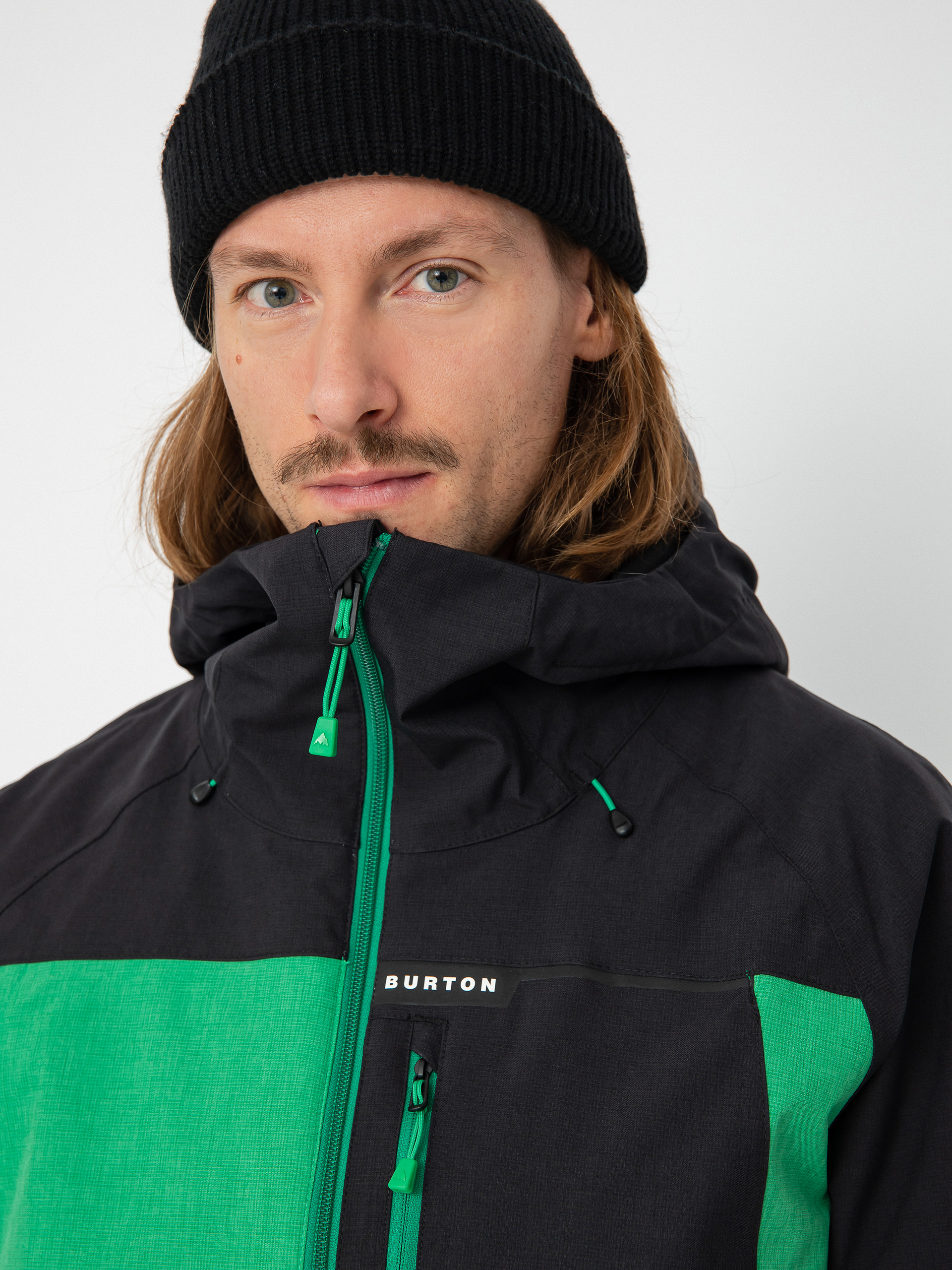 Mens Burton Lodgepole Snowboard jacket (true black/clover green)