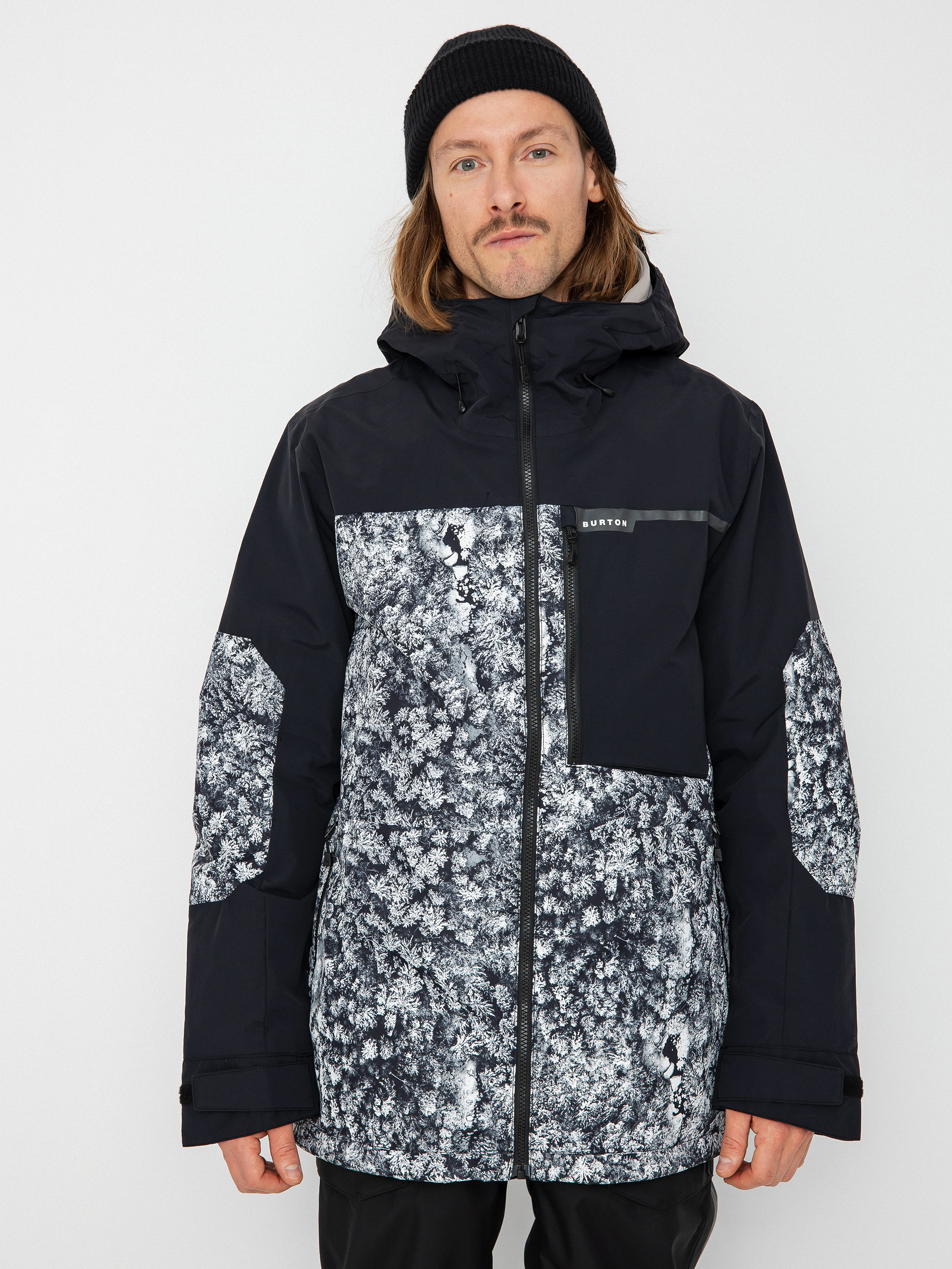 Mens Burton Peasy Snowboard jacket (true black/aerial pines)