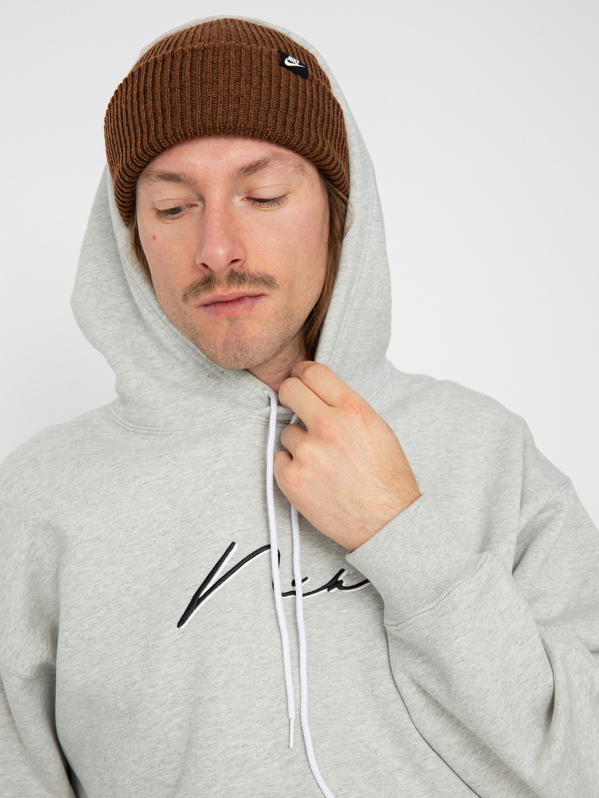 Nike SB Hand Scrpt Logo HD Hoodie (grey heather/white)