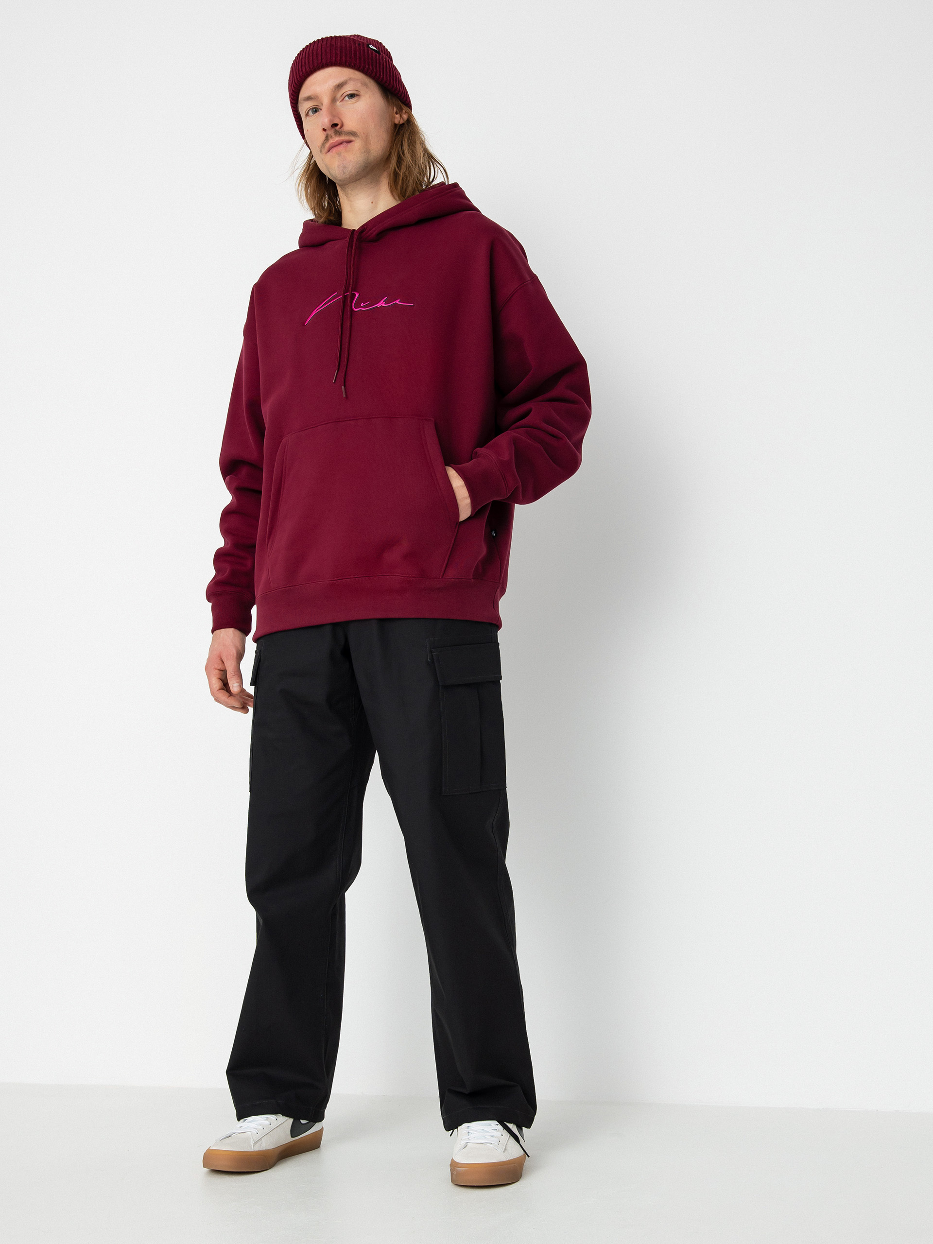 Nike SB Hand Scrpt Logo HD Hoodie (dark beetroot/active pink)