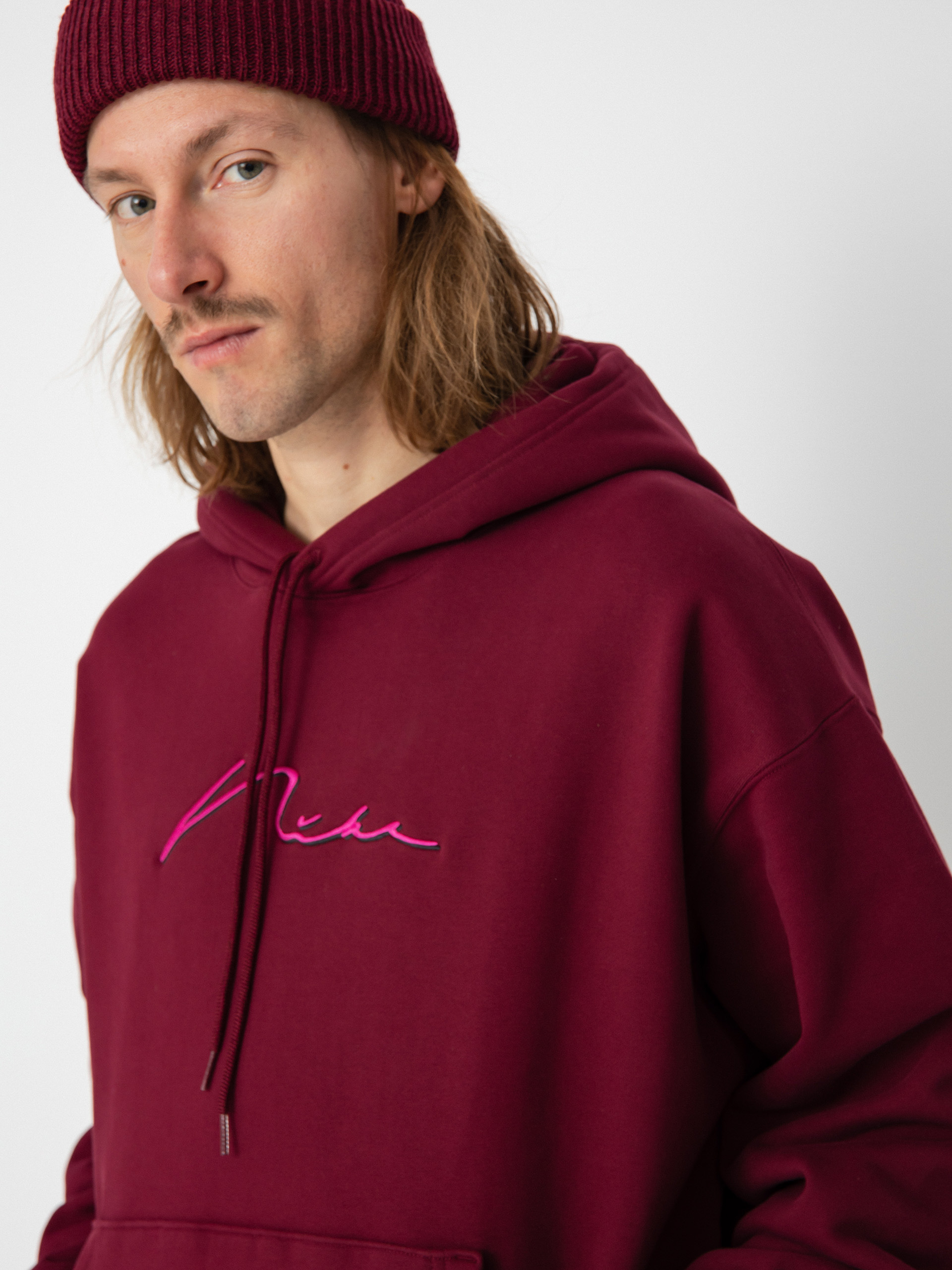 Nike SB Hand Scrpt Logo HD Hoodie (dark beetroot/active pink)