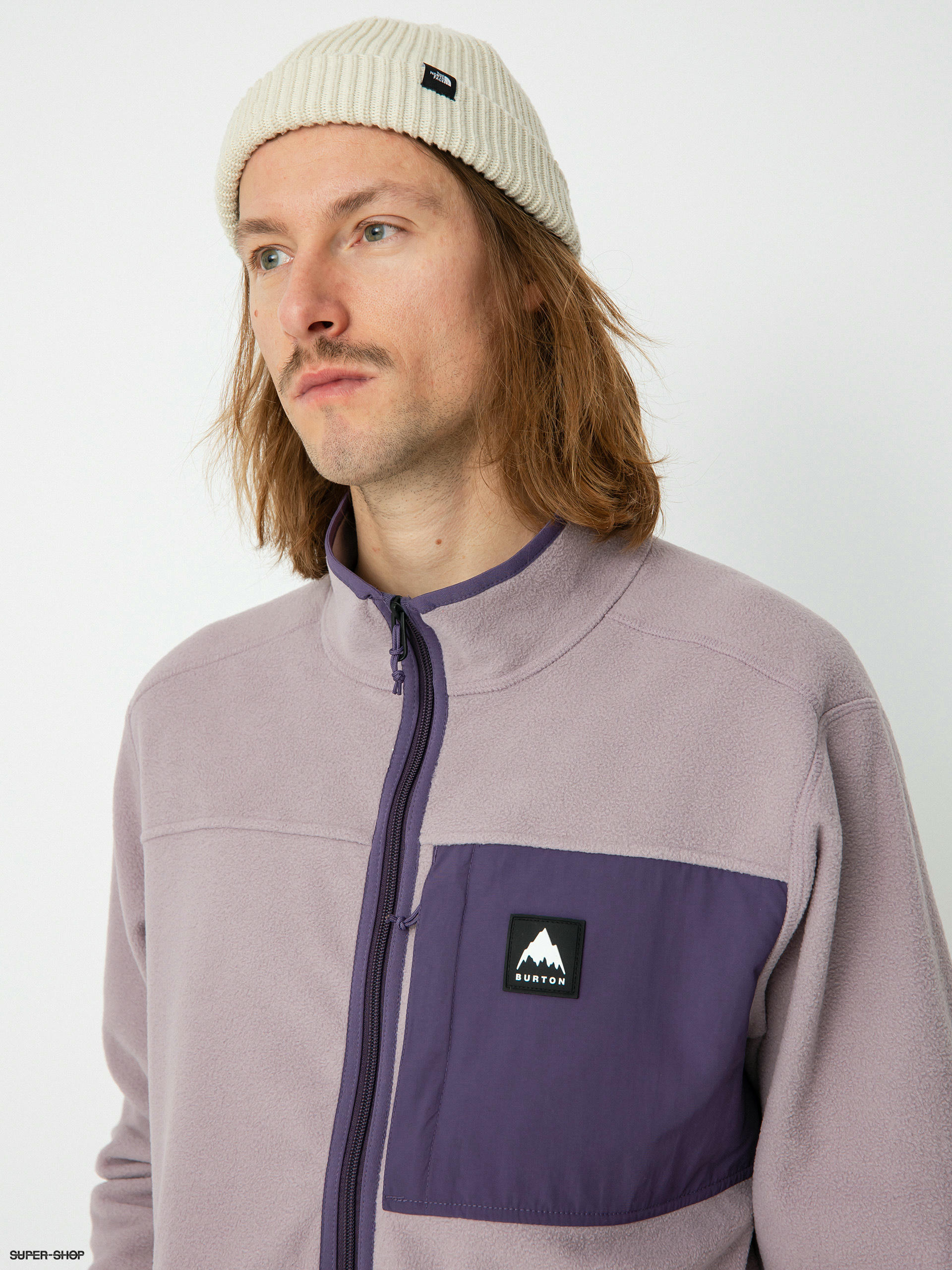 Mens Burton Hearth Full Zip Fleece elderberry violet halo