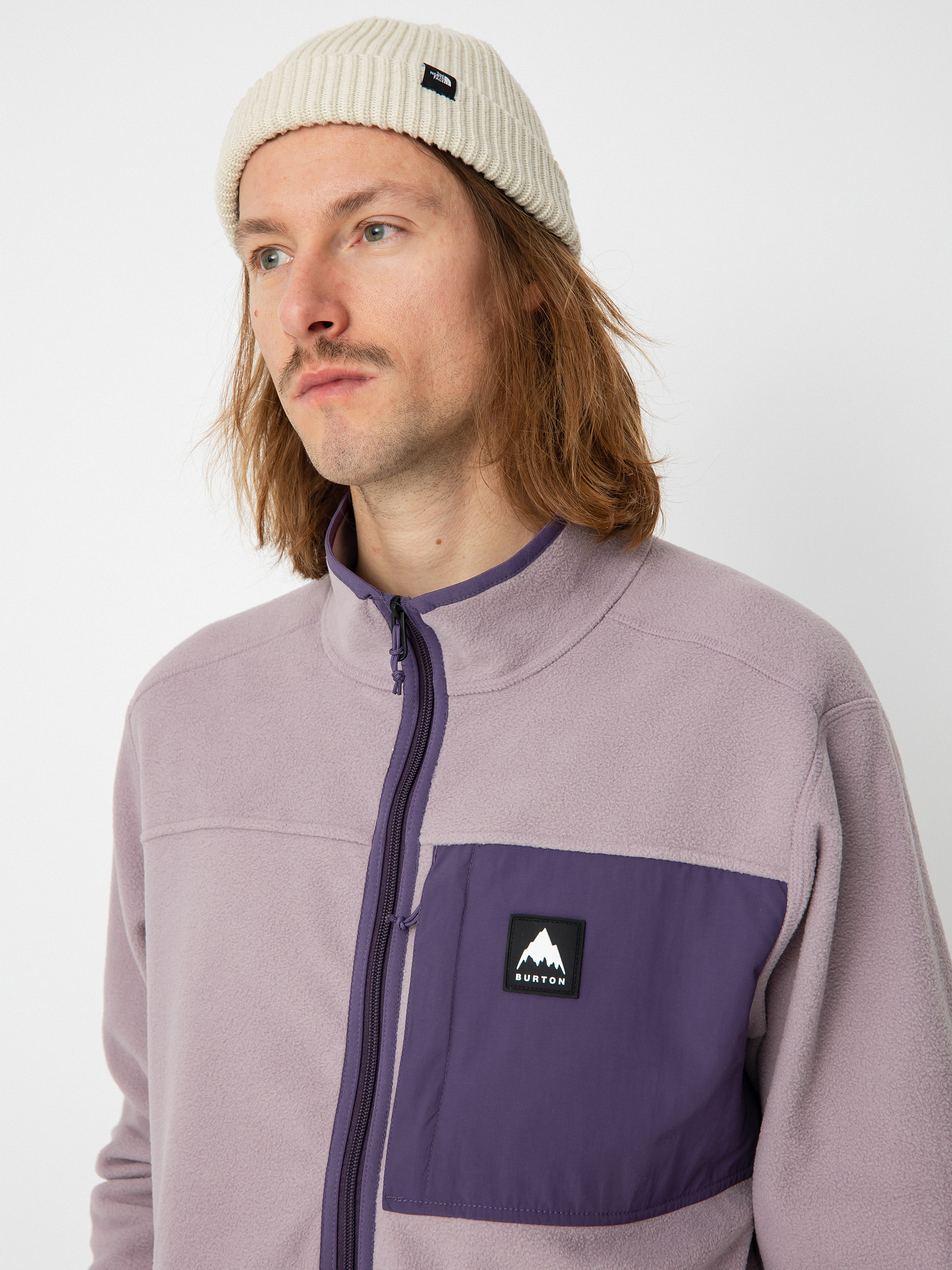 Mens Burton Hearth Full Zip Fleece  (elderberry/violet halo)