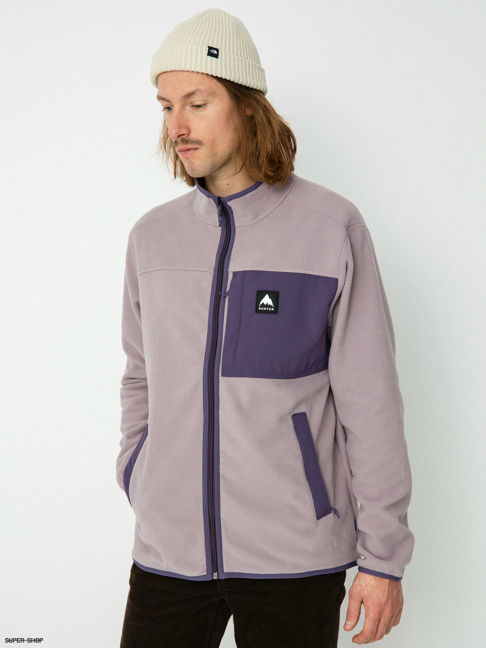 Mens Burton Hearth Full Zip Fleece elderberry violet halo