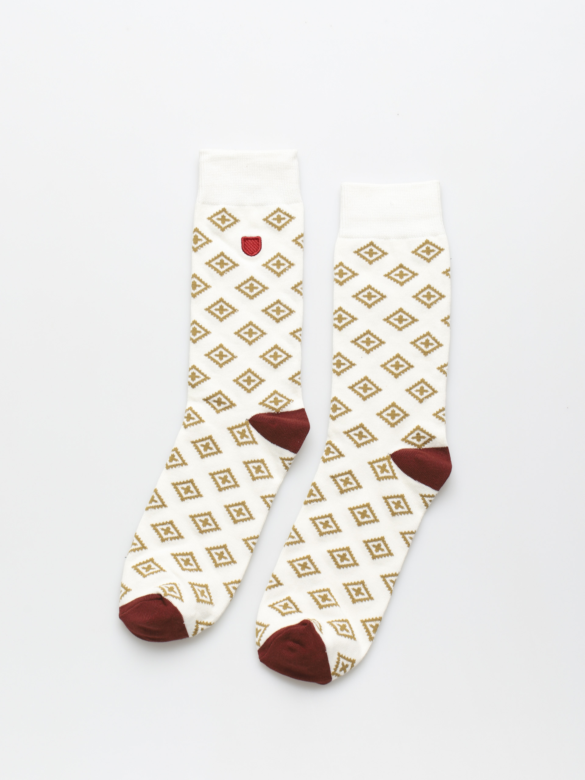 Brixton Done Proper Knit Sock Socks (off white/dark brick)