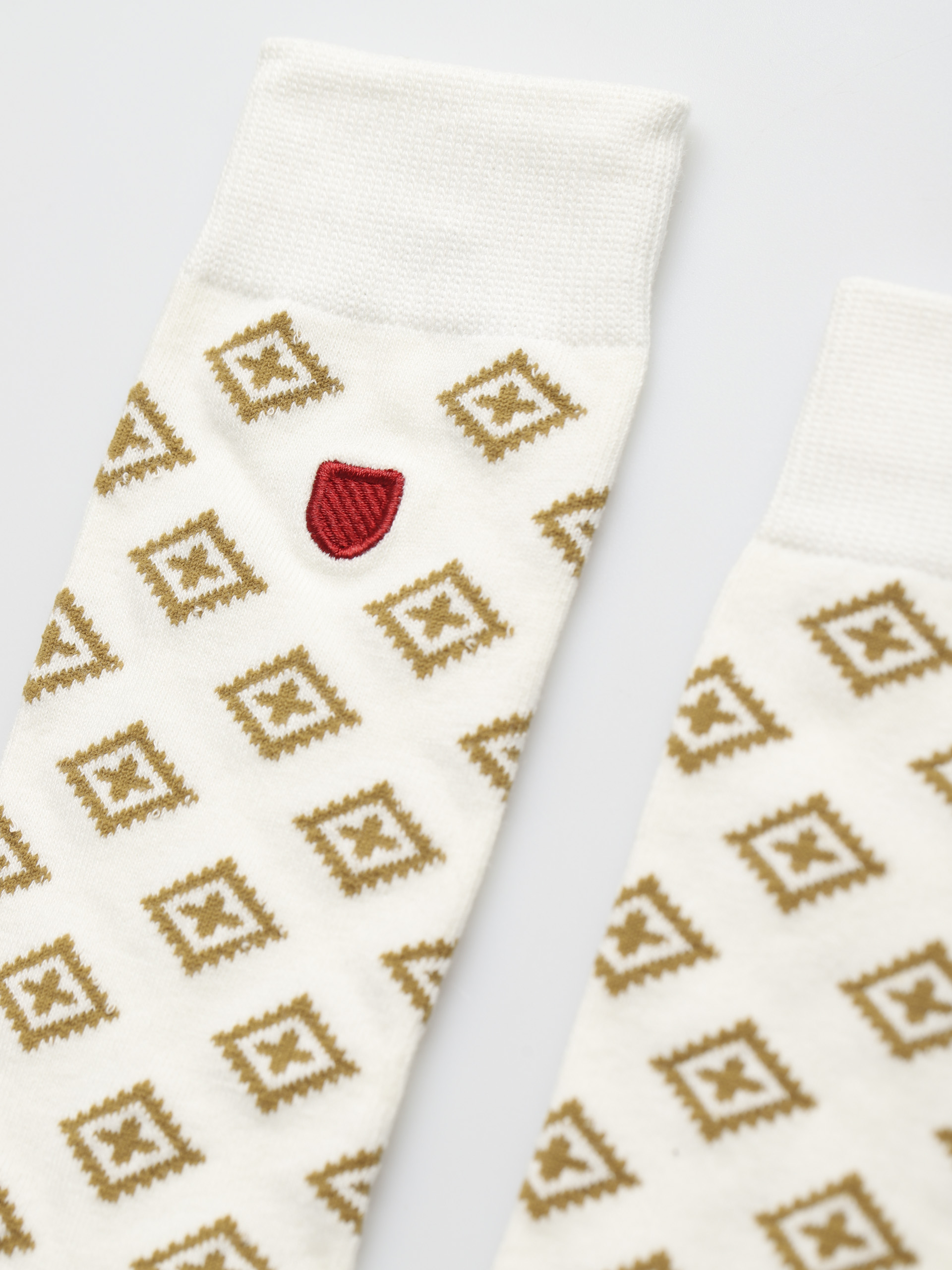 Brixton Done Proper Knit Sock Socks (off white/dark brick)