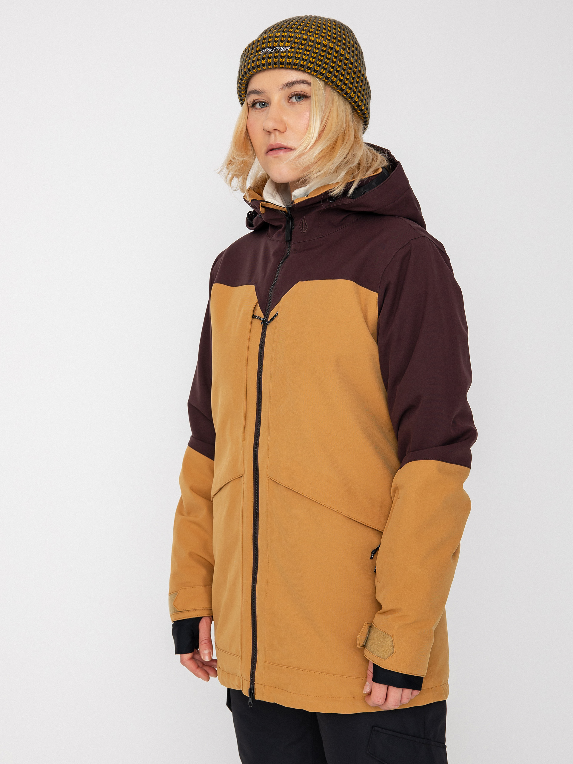 Damen Volcom Shelter 3D Stretch Snowboardjacke (caramel)