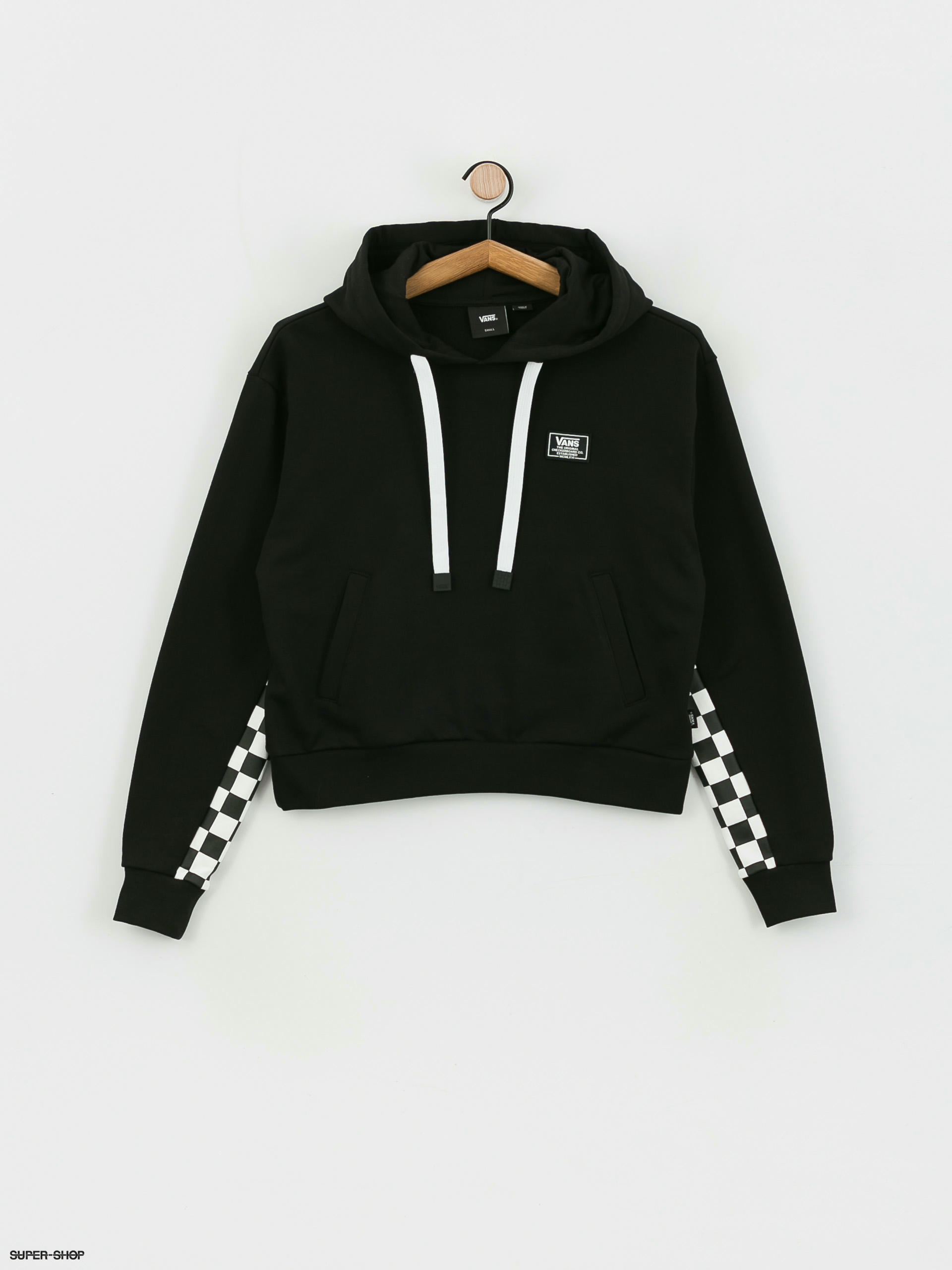 Vans cropped hot sale checkered hoodie