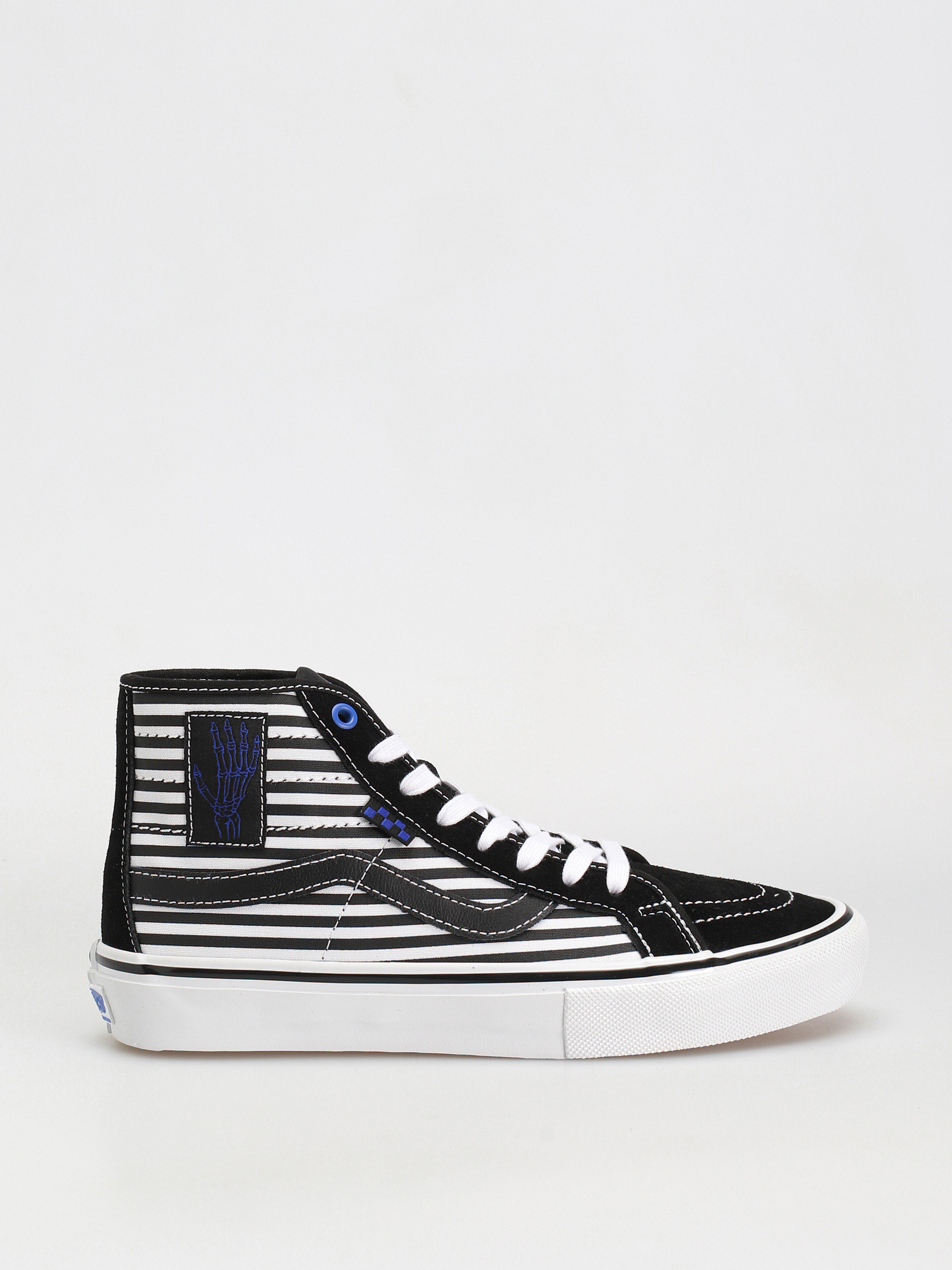 vans high tops black and blue