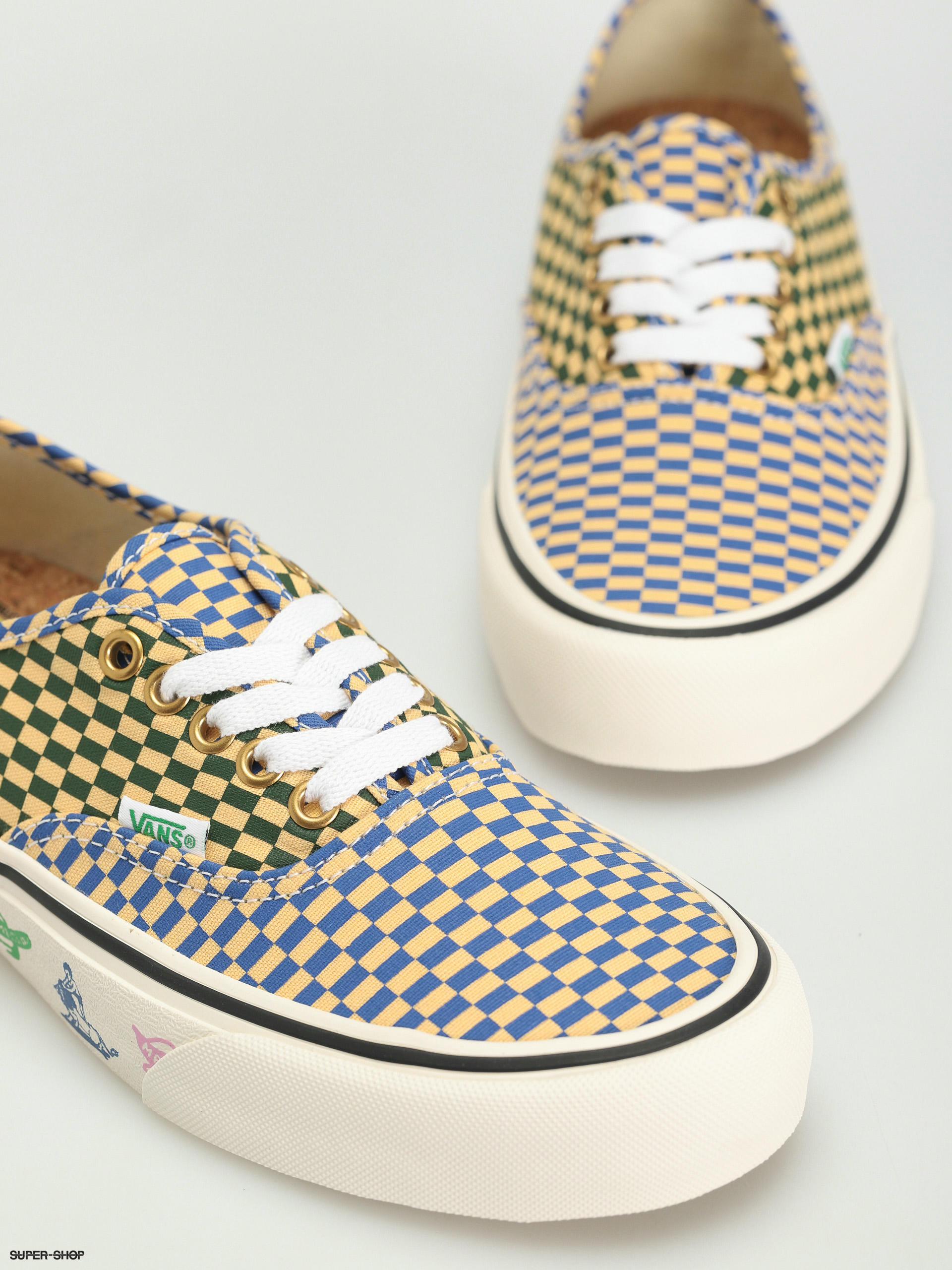 Vans authentic clearance checkerboard blue