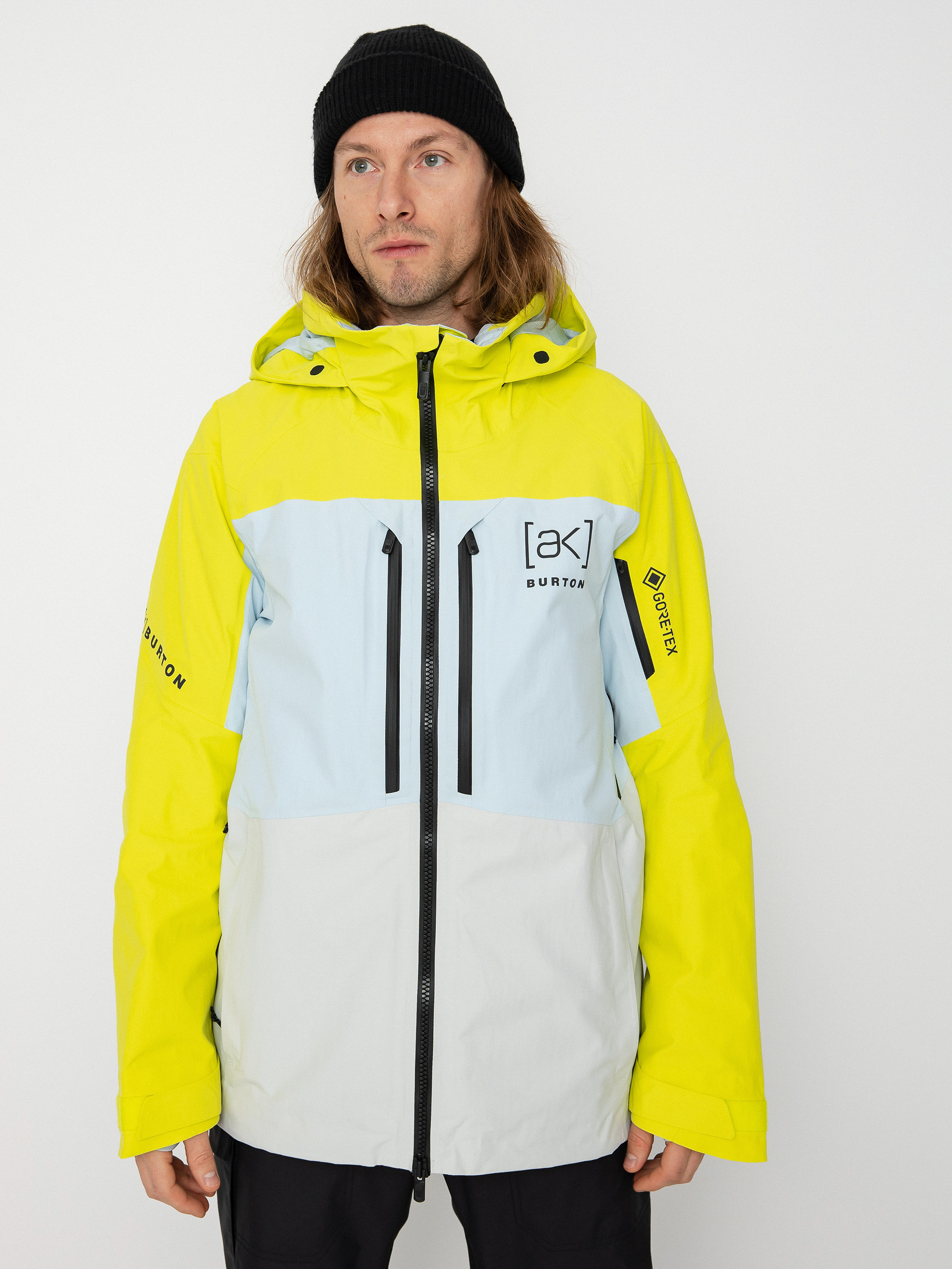 Mens Burton Ak Swash Gore Tex 2L Snowboard jacket (limeade/ballad blue/gray cloud)