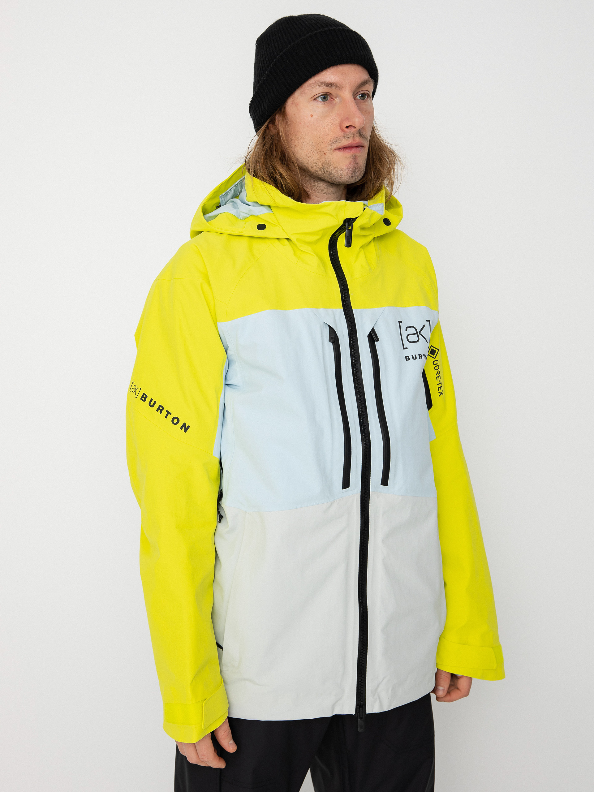Mens Burton Ak Swash Gore Tex 2L Snowboard jacket (limeade/ballad blue/gray cloud)
