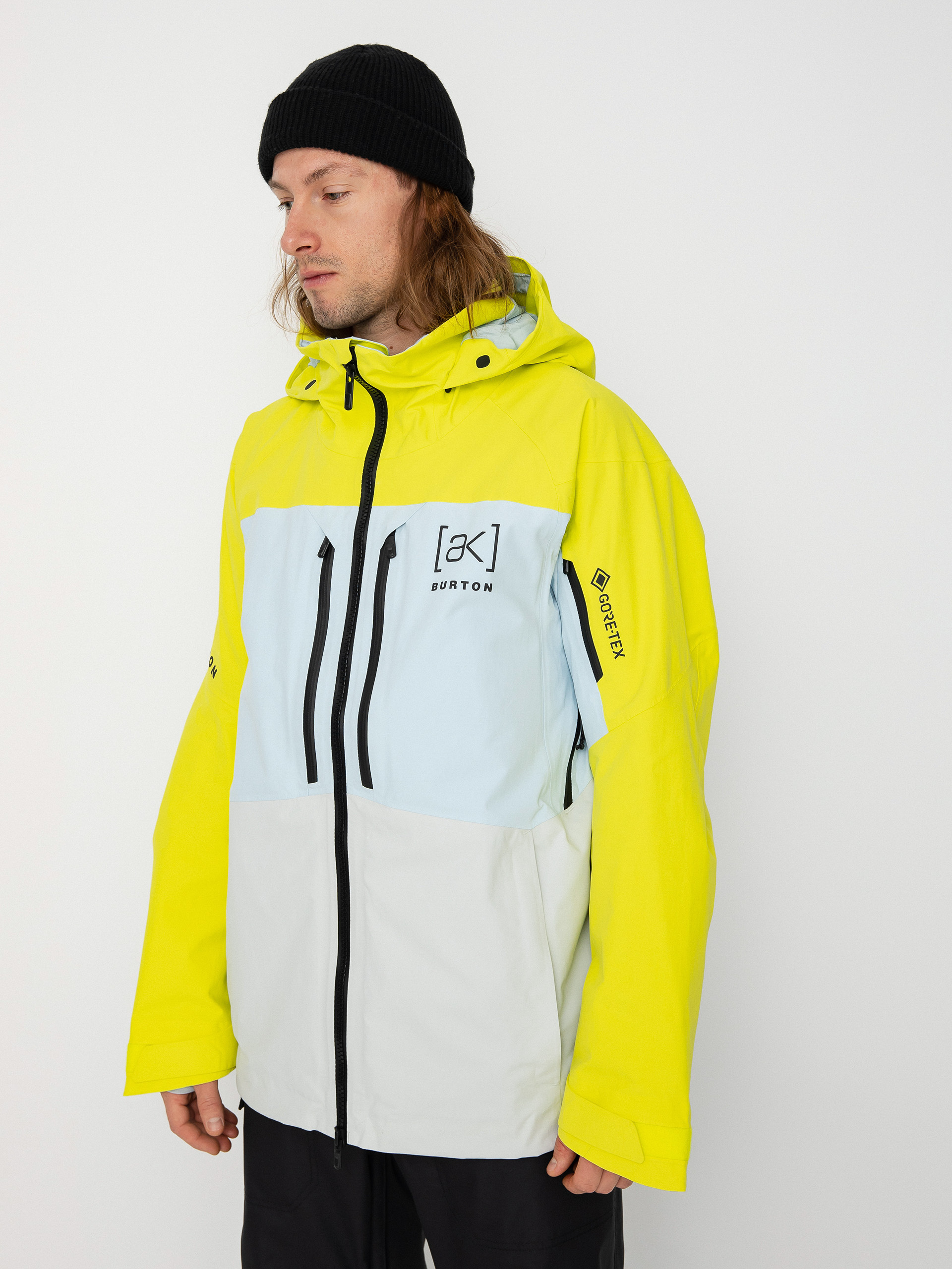 Mens Burton Ak Swash Gore Tex 2L Snowboard jacket (limeade/ballad blue/gray cloud)