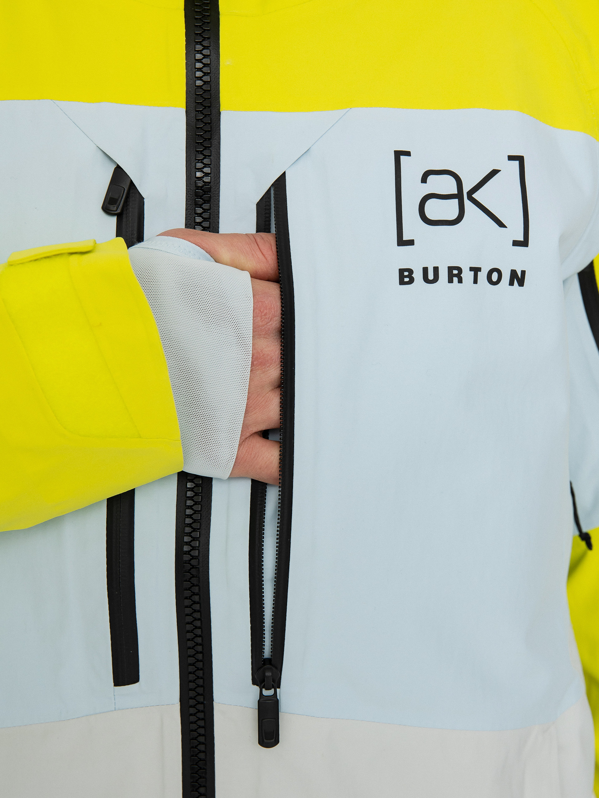 Mens Burton Ak Swash Gore Tex 2L Snowboard jacket (limeade/ballad blue/gray cloud)