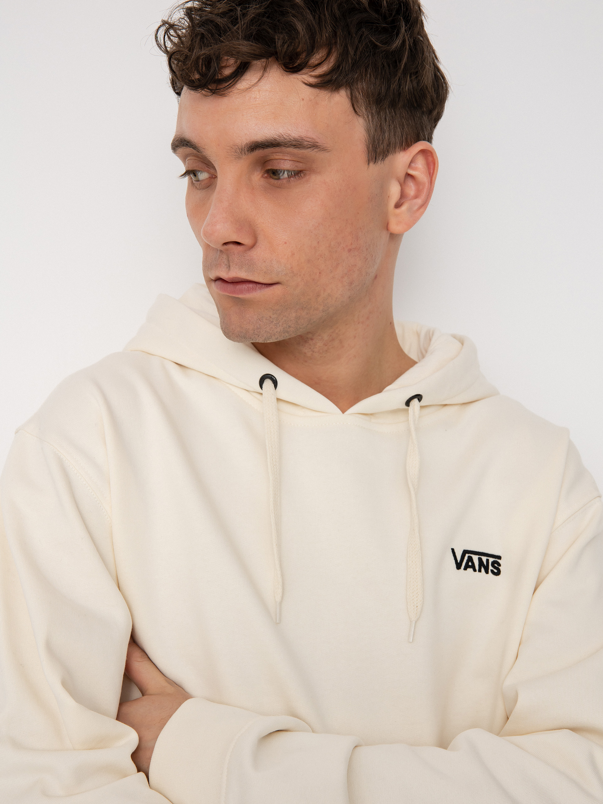 Vans heritage hoodie with arm print sale in white