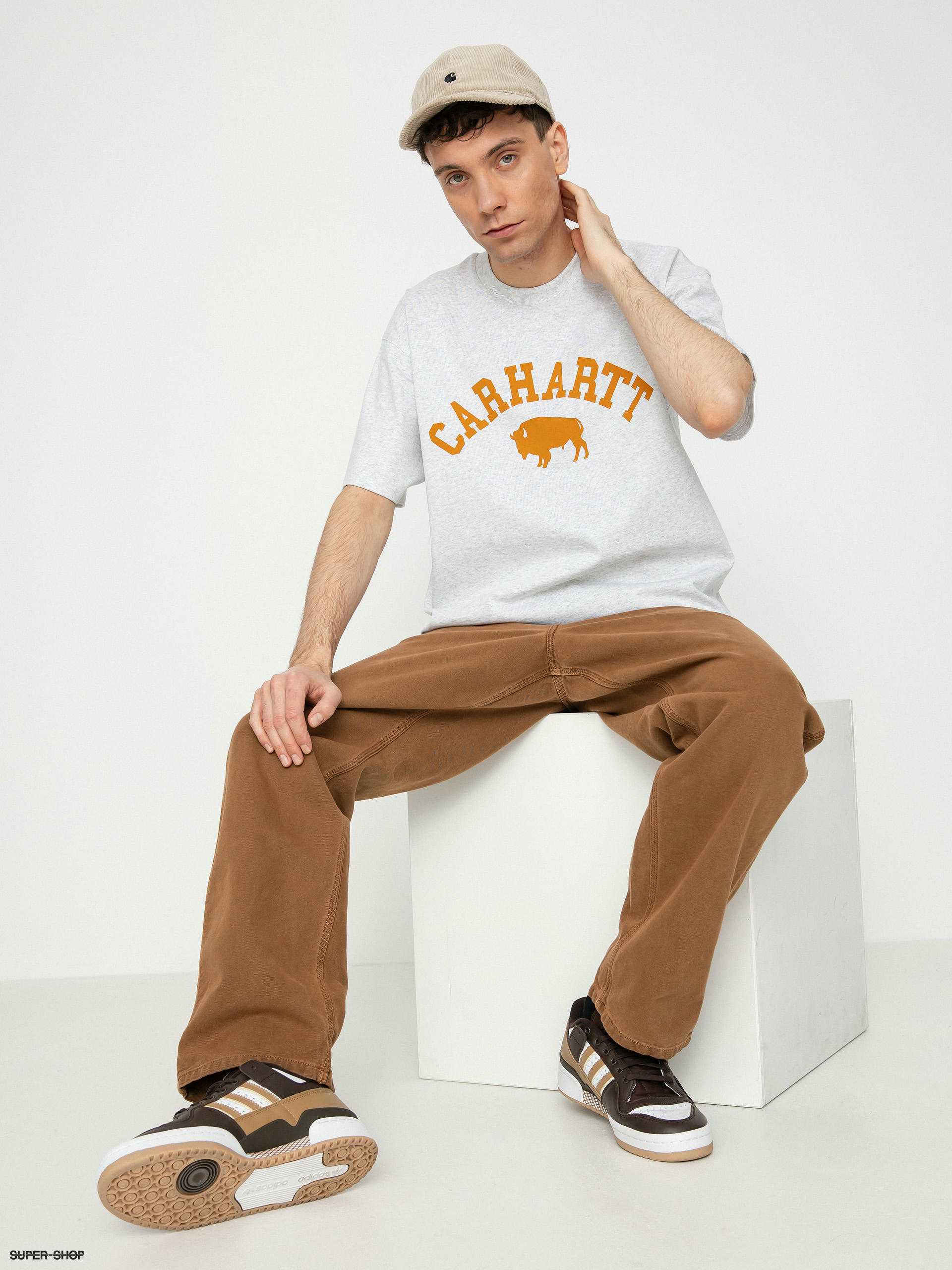 Carhartt WIP Locker Sweatshirt - Ash Heather/Brown Small